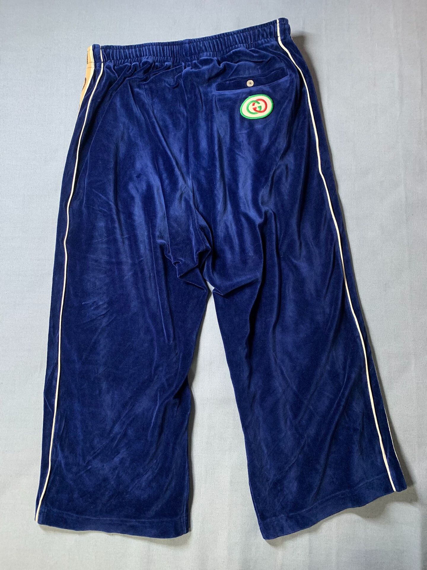 Gucci Gucci Double G Embroidered Velvet Track Pants Size US 31 - 3 Thumbnail