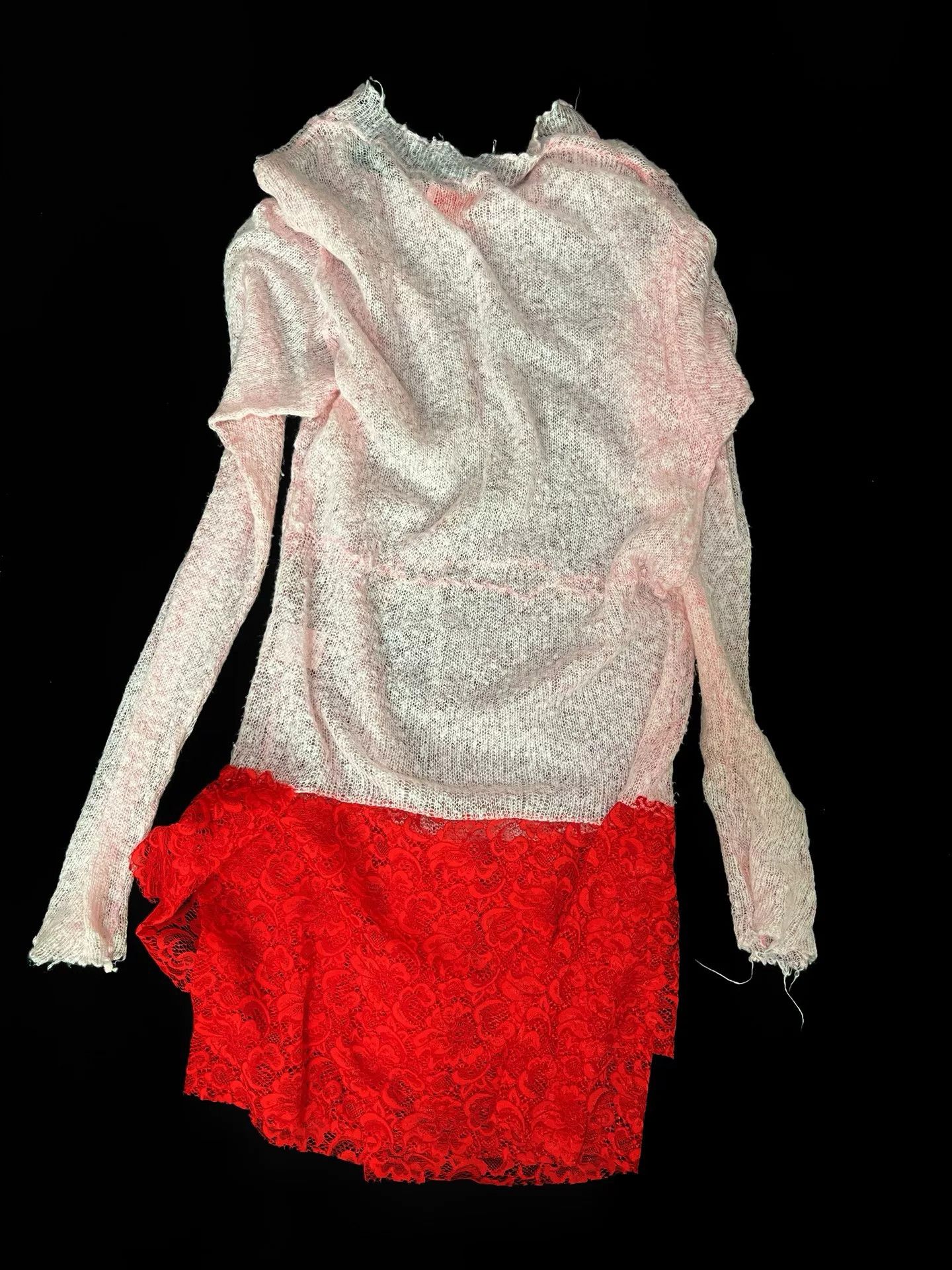 Nozomi Ishiguro Nozomi Ishiguro Light Pink Knit Lace Dress Size M / US 6-8 / IT 42-44 - 2 Thumbnail