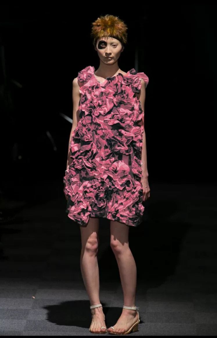 Nozomi Ishiguro Nozomi Ishiguro Pink Heart Pleat Dress Size M / US 6-8 / IT 42-44 - 2 Thumbnail