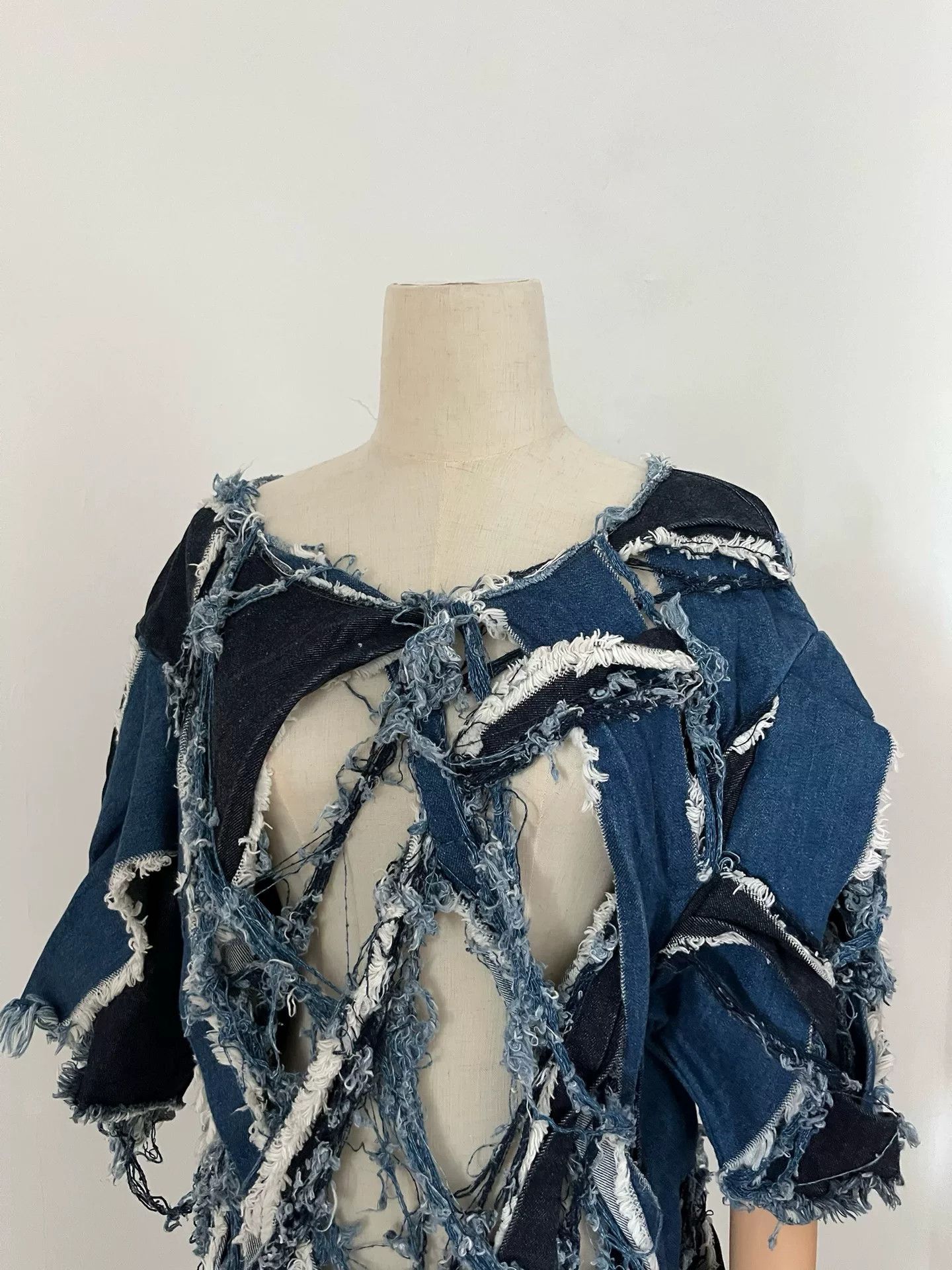 Nozomi Ishiguro Nozomi Ishiguro Denim Distressed Dress Size M / US 6-8 / IT 42-44 - 3 Thumbnail