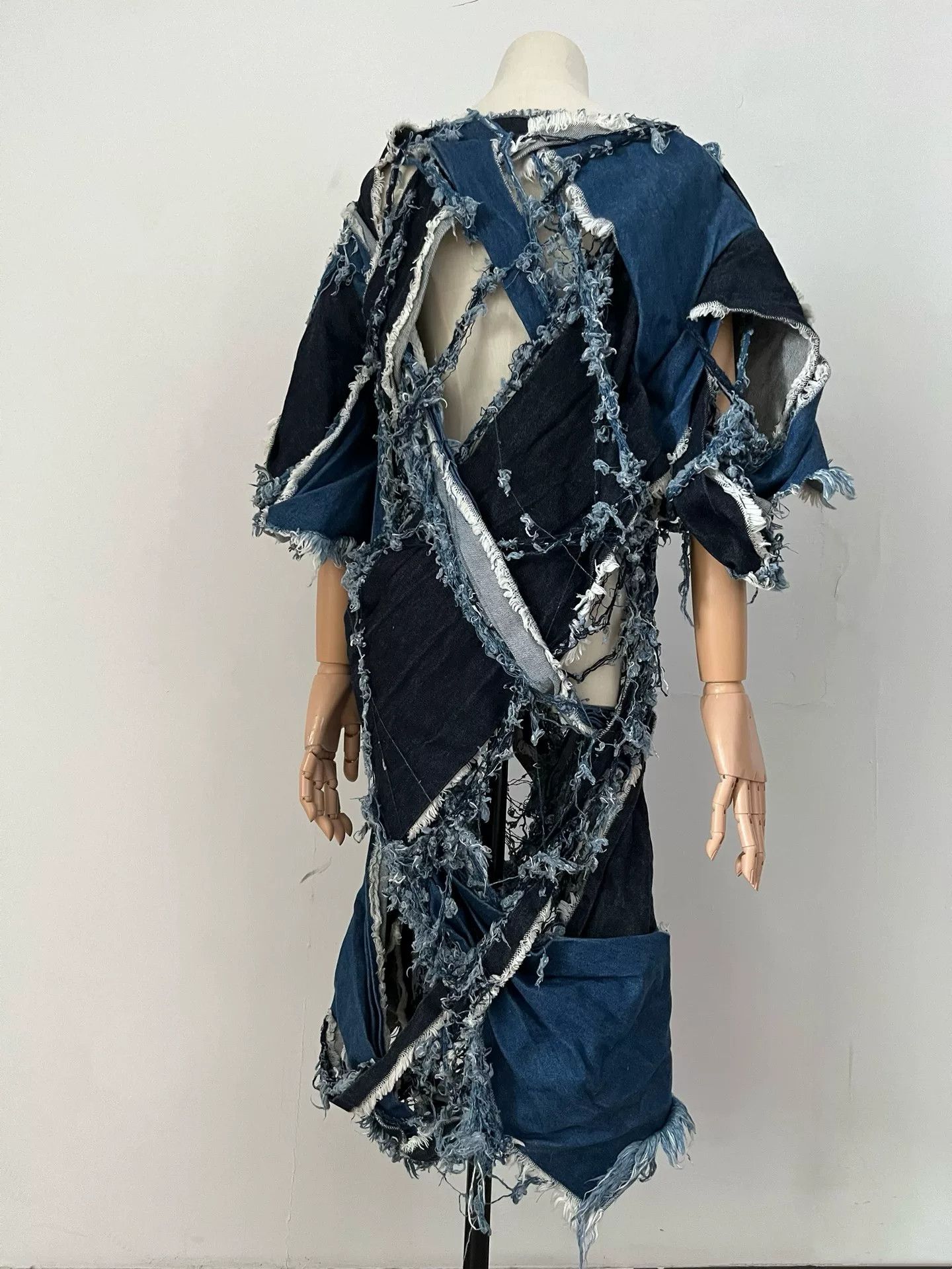 Nozomi Ishiguro Nozomi Ishiguro Denim Distressed Dress Size M / US 6-8 / IT 42-44 - 5 Thumbnail