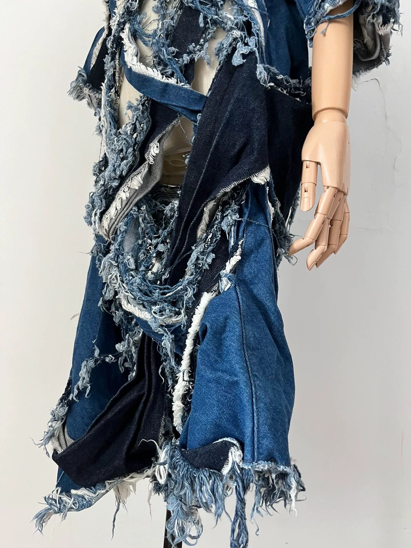 Nozomi Ishiguro Nozomi Ishiguro Denim Distressed Dress Size M / US 6-8 / IT 42-44 - 2 Thumbnail