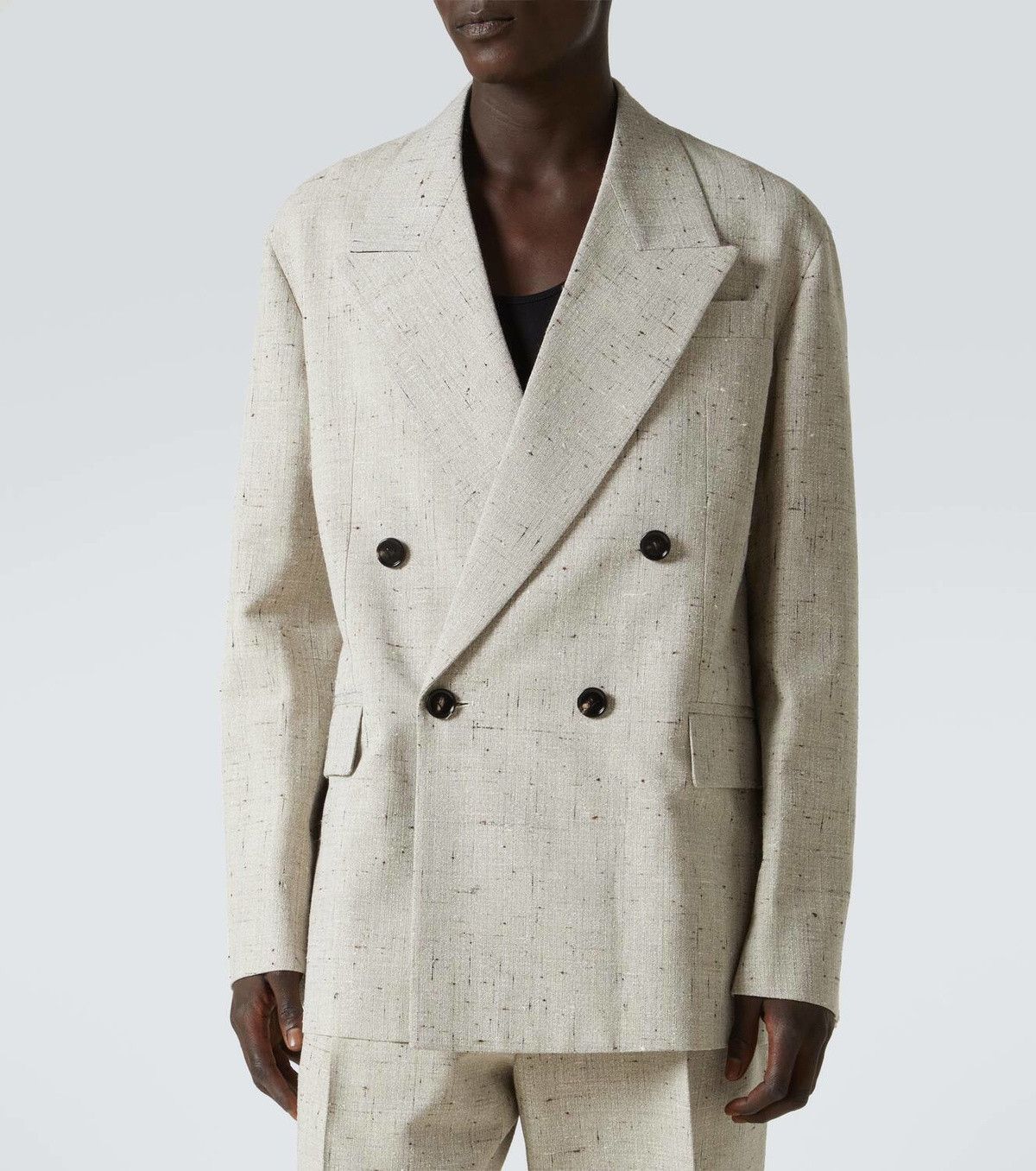 Bottega Veneta textured viscose and silk double breast blazer jacket Size US XS / EU 42 / 0 - 2 Thumbnail