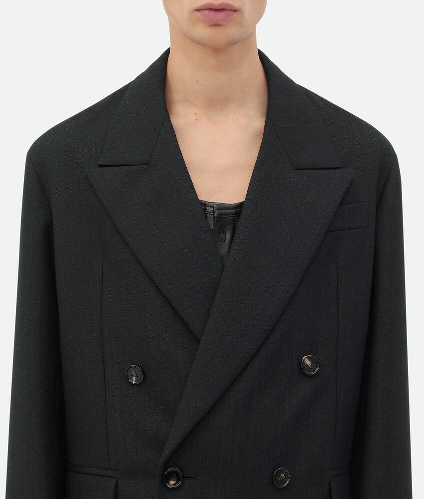 Bottega Veneta Striped Wool Jacket in Black/dark blue Size US S / EU 44-46 / 1 - 2 Thumbnail
