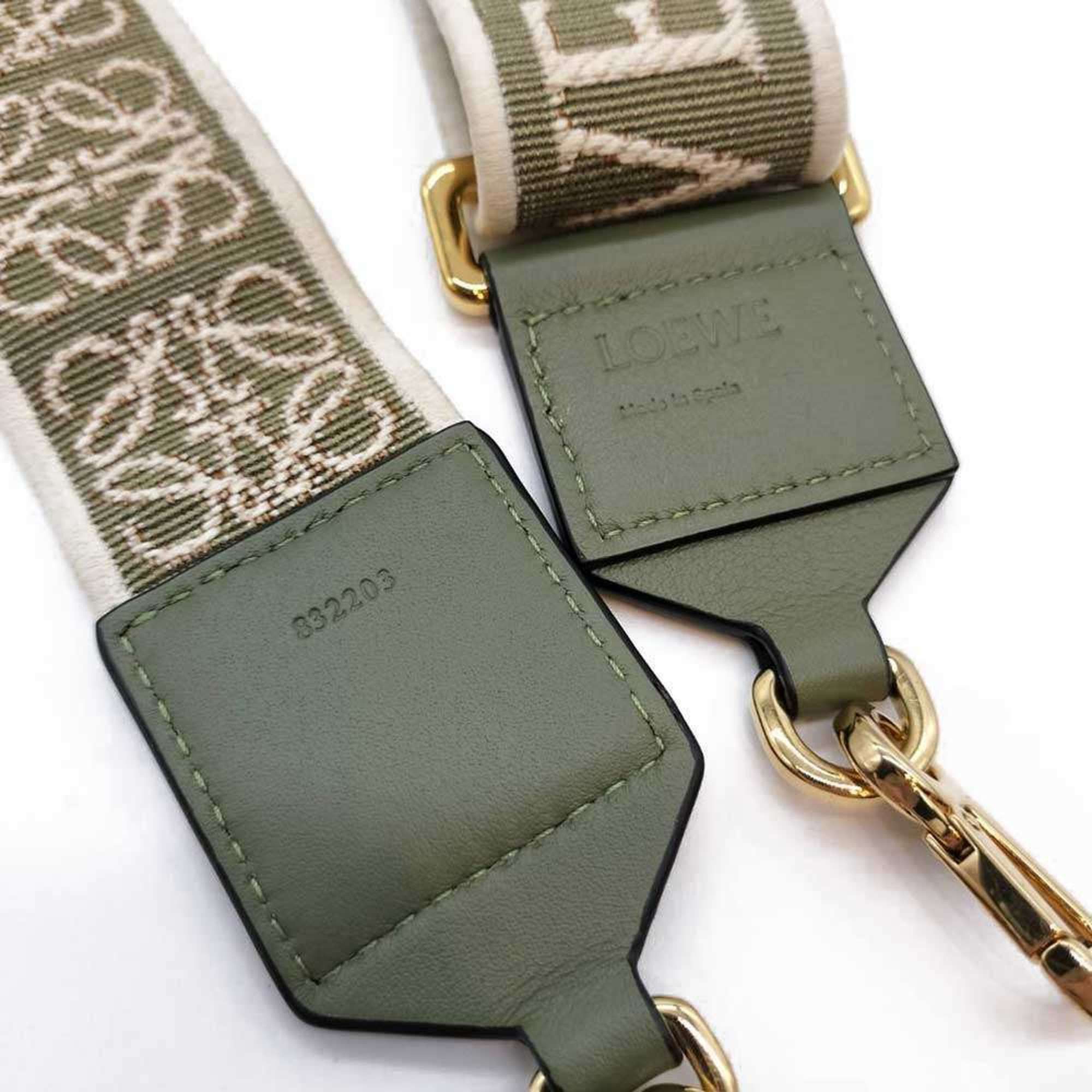 Loewe Loewe Shoulder Strap Belt, Khaki Green Calf Leather, Anagram Pattern, Women's LOEWE Size ONE SIZE - 3 Thumbnail