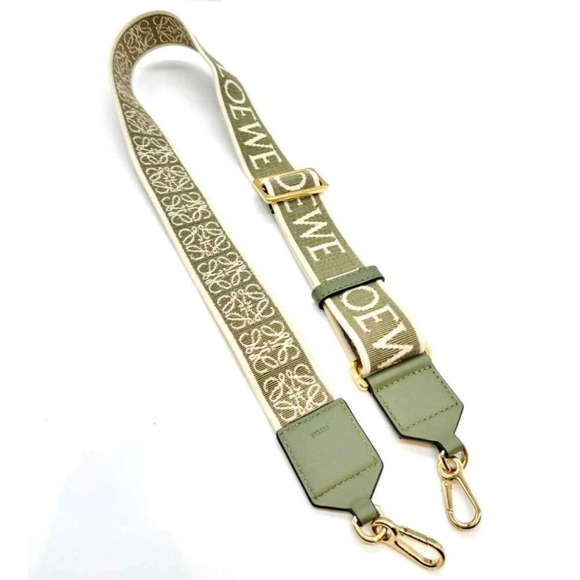 Loewe Loewe Shoulder Strap Belt, Khaki Green Calf Leather, Anagram Pattern, Women's LOEWE Size ONE SIZE - 2 Thumbnail