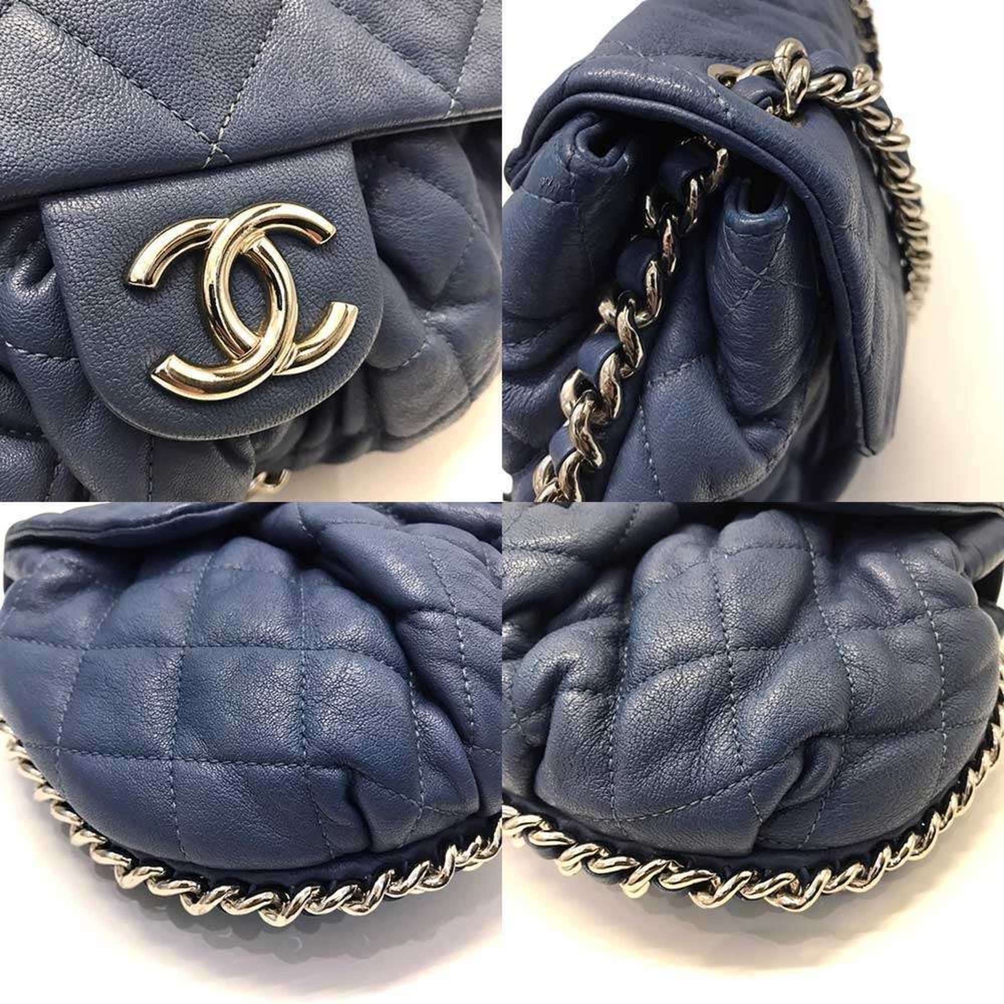Chanel Chanel Matelassé Chain Around Shoulder Bag, Series 15, Calfskin, Navy. Size ONE SIZE - 3 Thumbnail