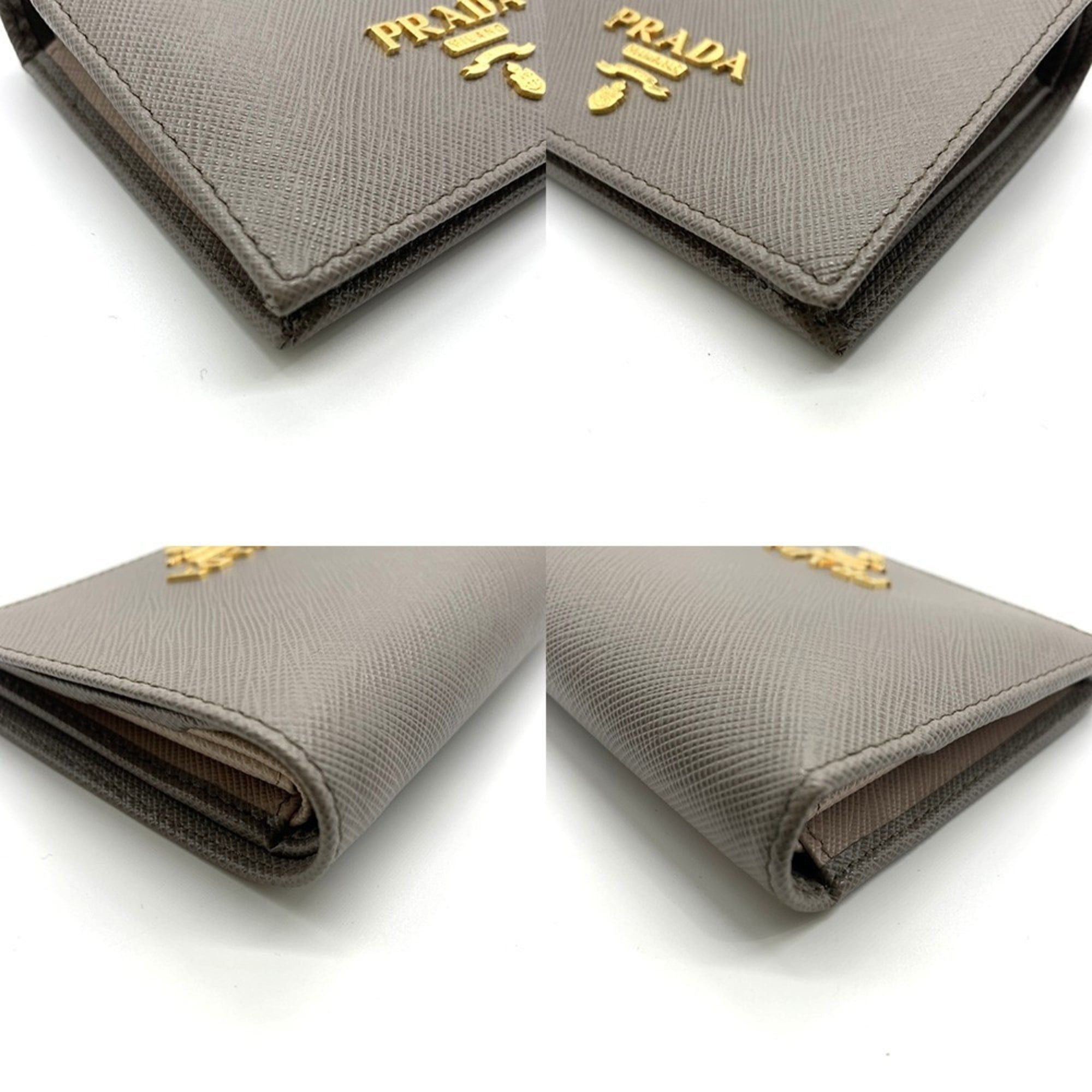 Prada Prada Bi-fold Wallet for Women, Greige Multicolor 1MV204 PRADA Size ONE SIZE - 3 Thumbnail