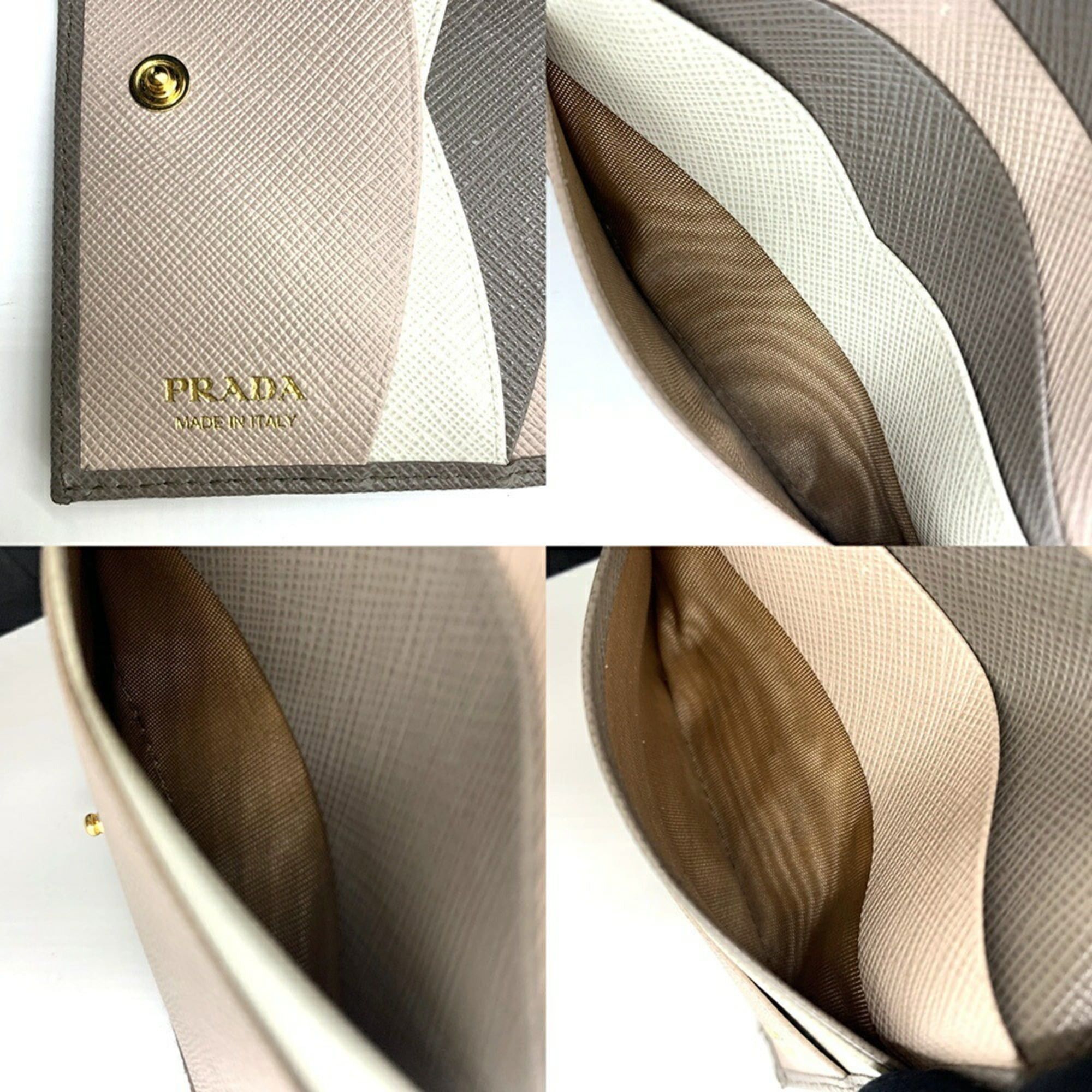 Prada Prada Bi-fold Wallet for Women, Greige Multicolor 1MV204 PRADA Size ONE SIZE - 6 Thumbnail