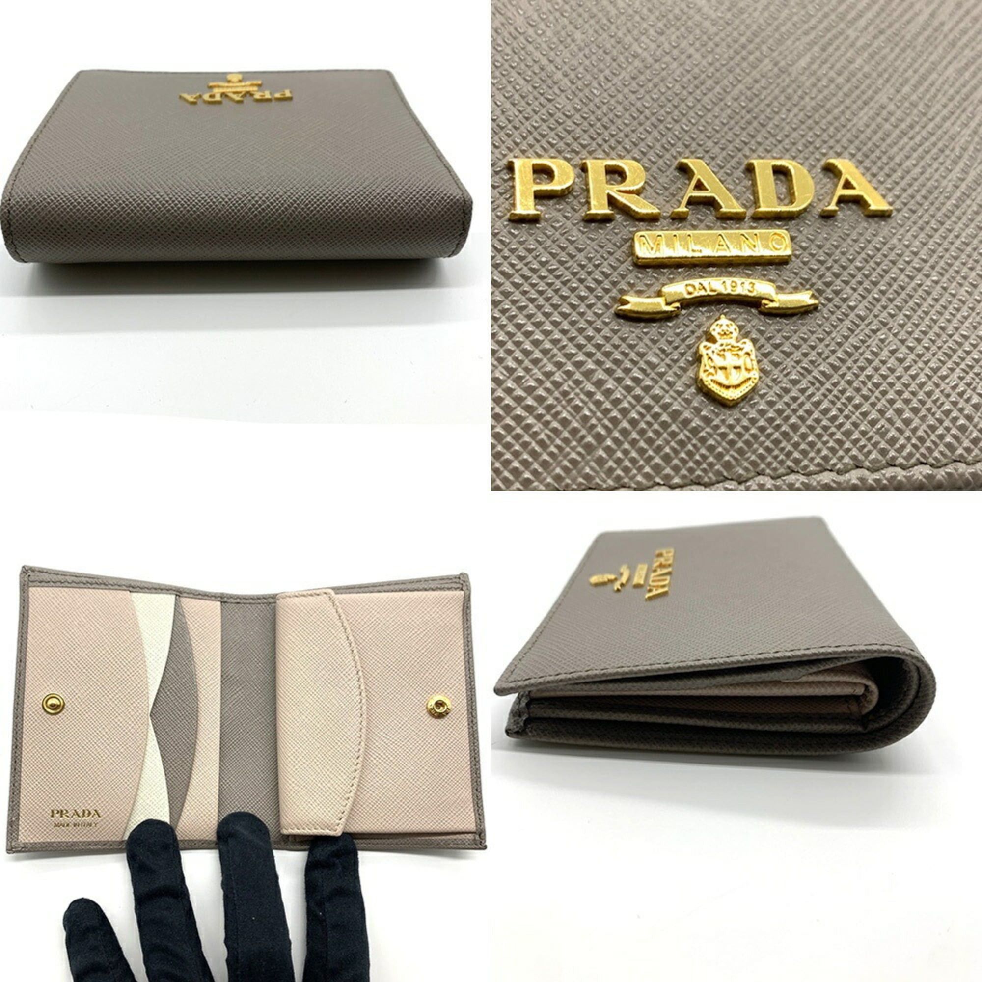 Prada Prada Bi-fold Wallet for Women, Greige Multicolor 1MV204 PRADA Size ONE SIZE - 4 Thumbnail