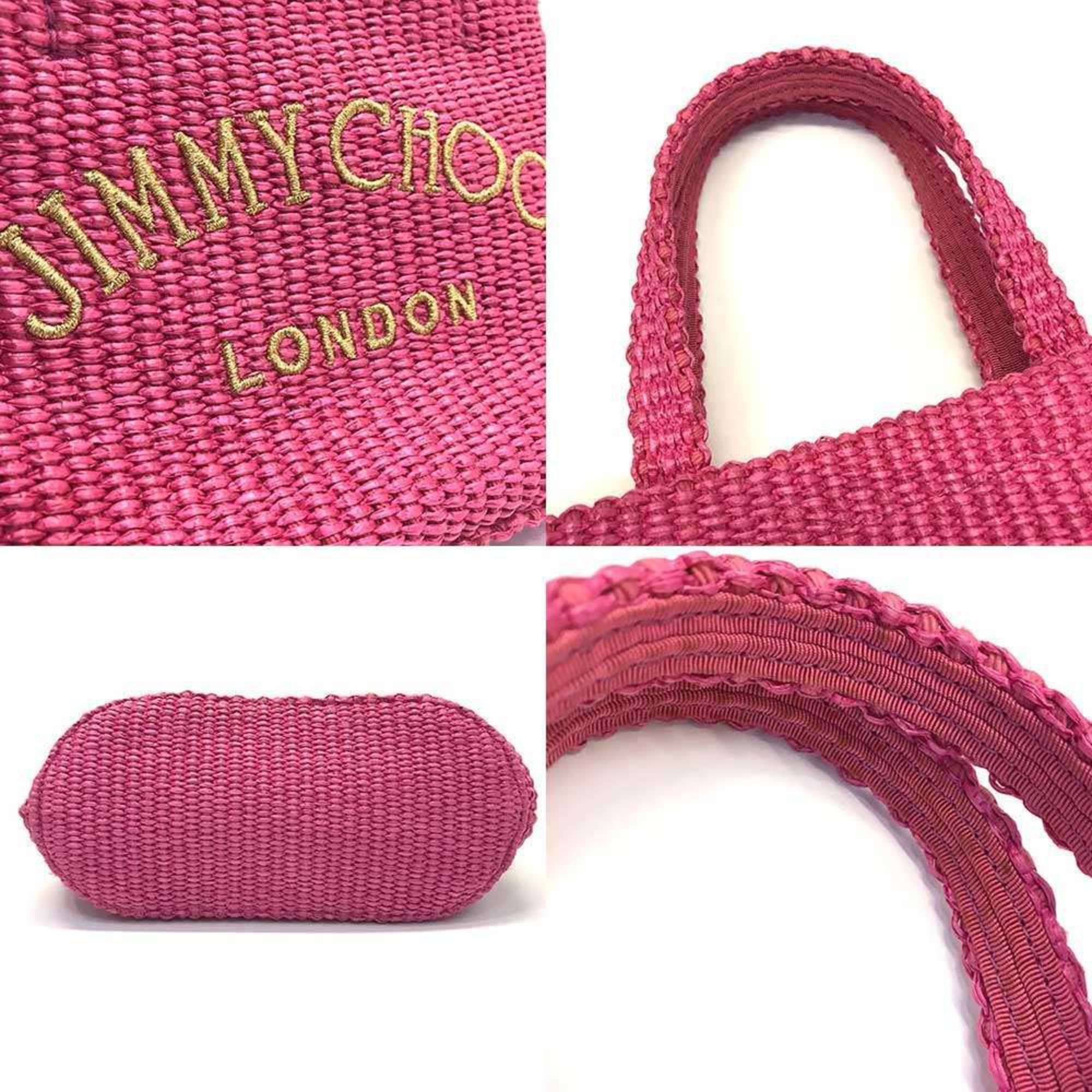Jimmy Choo Jimmy Choo East West Mini Raffia Beach Tote Bag, Pink, for Women Size ONE SIZE - 4 Thumbnail