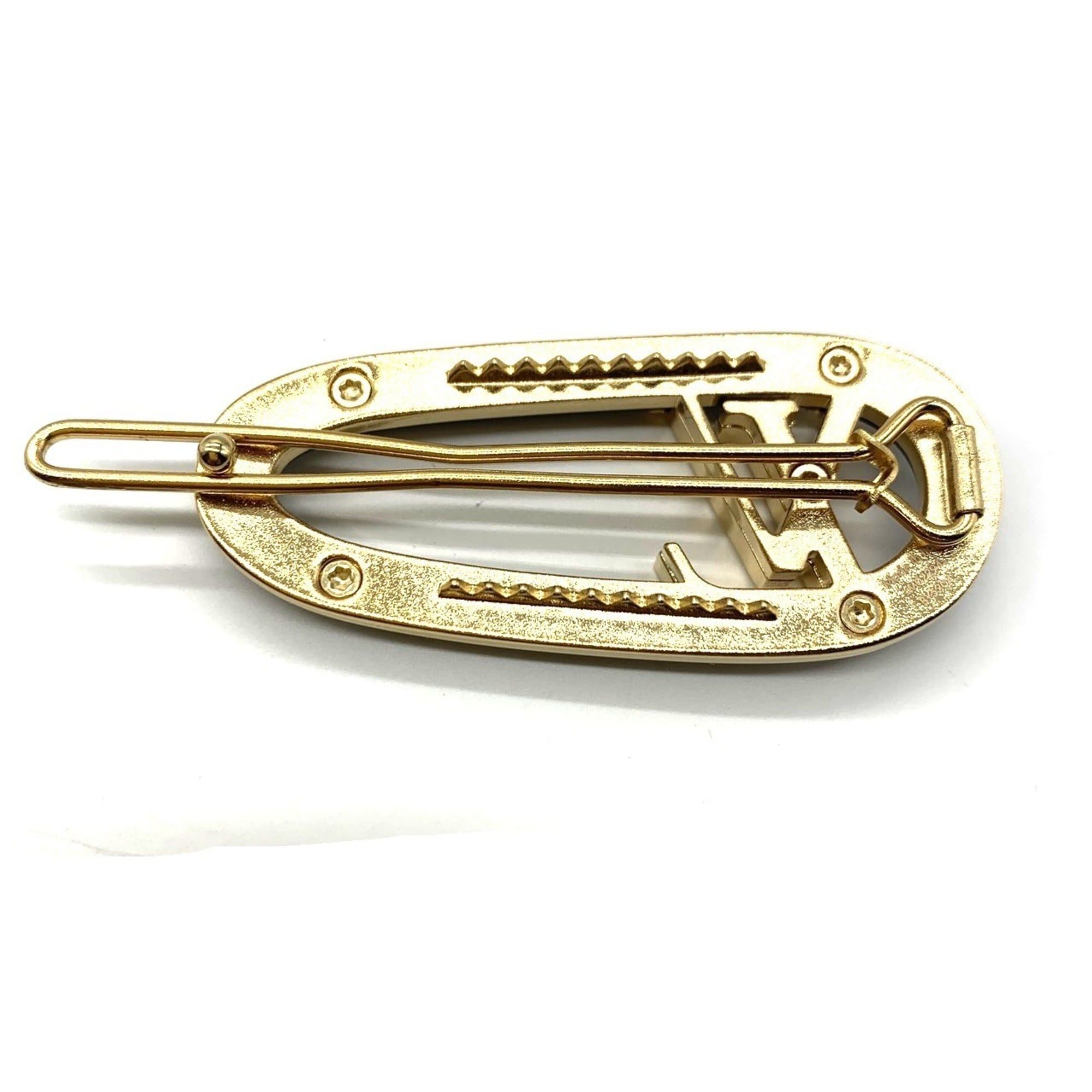 Louis Vuitton Louis Vuitton Barrette My LV Chain M02294 Gold Black Metal Hair Clip for Women LOUIS VUITTON Size ONE SIZE - 2 Thumbnail