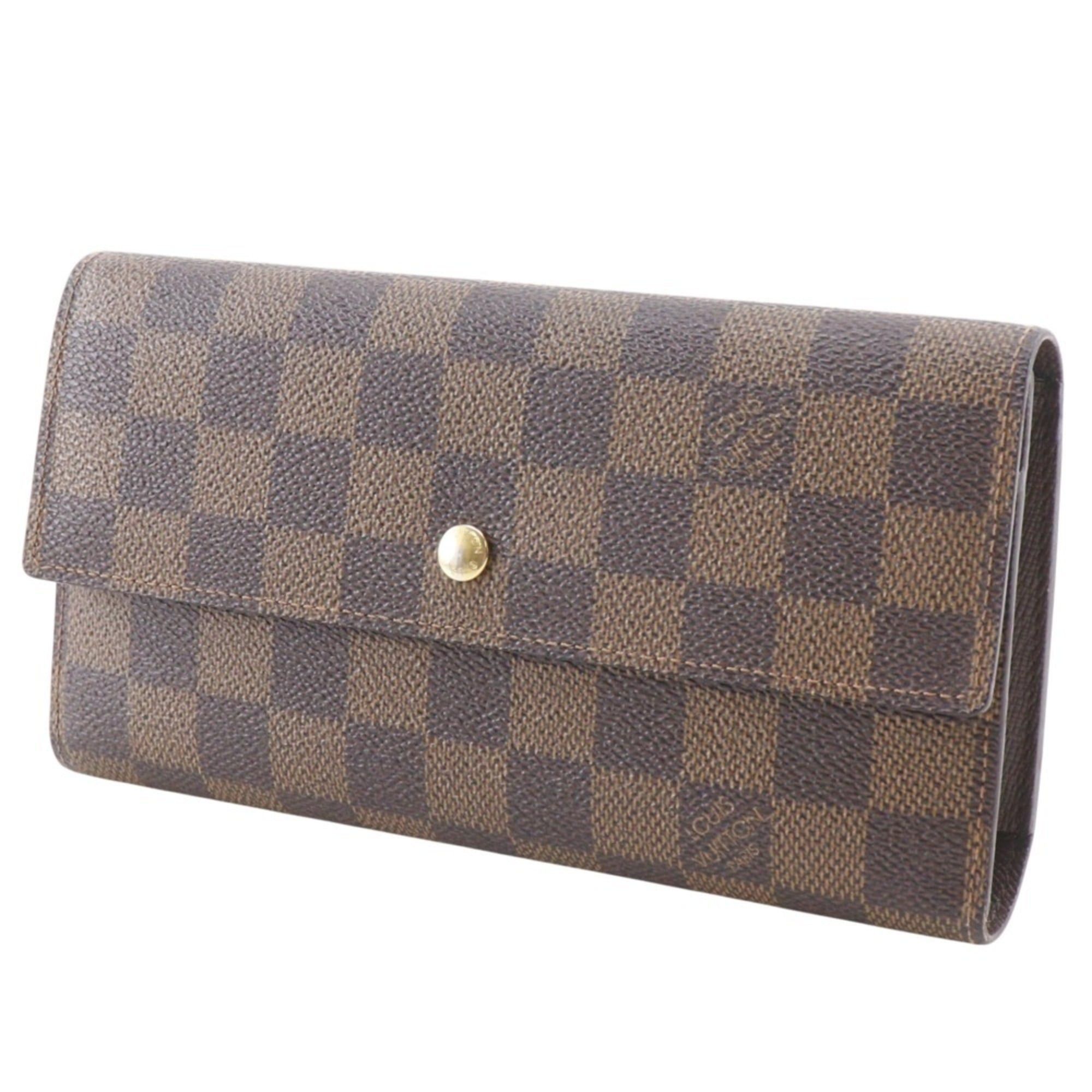 Louis Vuitton Louis Vuitton Portefeuille International Long Wallet N61217 Damier Canvas 2009 Brown TH4079 Snap Button Unisex Size ONE SIZE - 2 Thumbnail