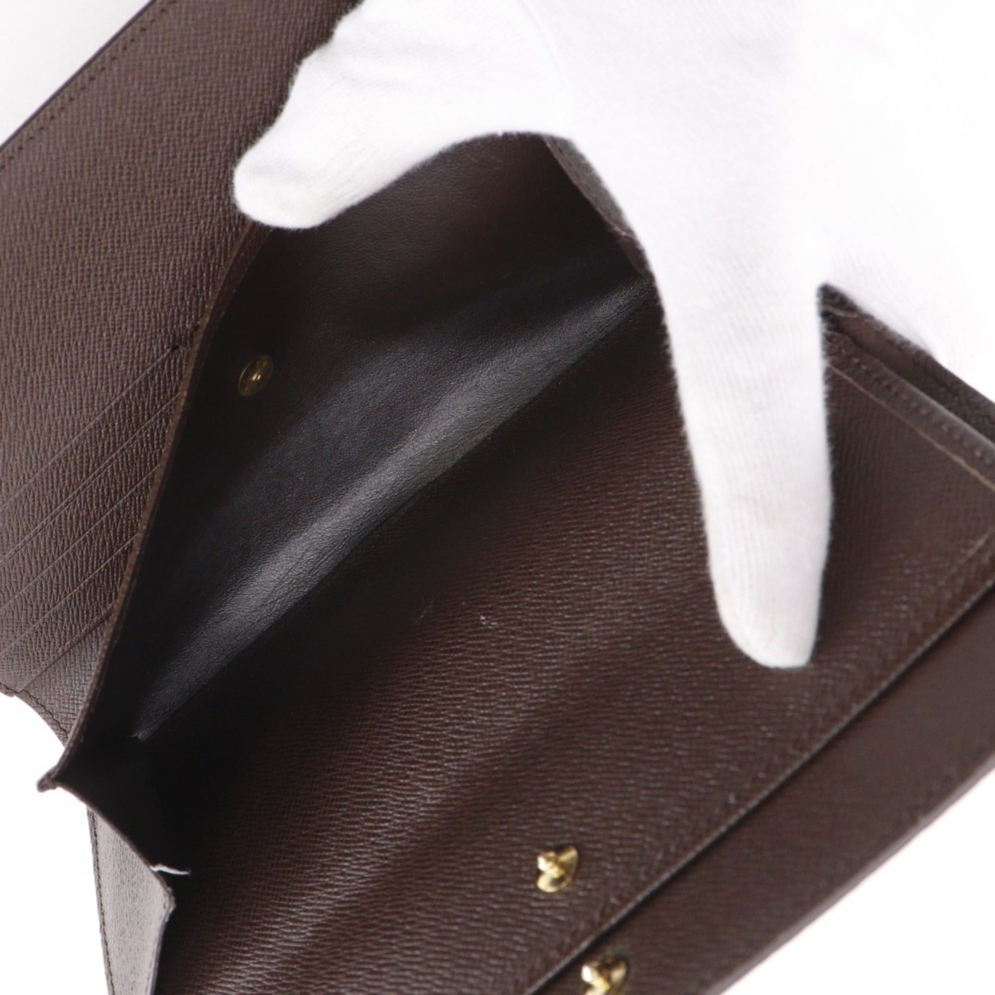 Louis Vuitton Louis Vuitton Portefeuille International Long Wallet N61217 Damier Canvas 2009 Brown TH4079 Snap Button Unisex Size ONE SIZE - 8 Thumbnail