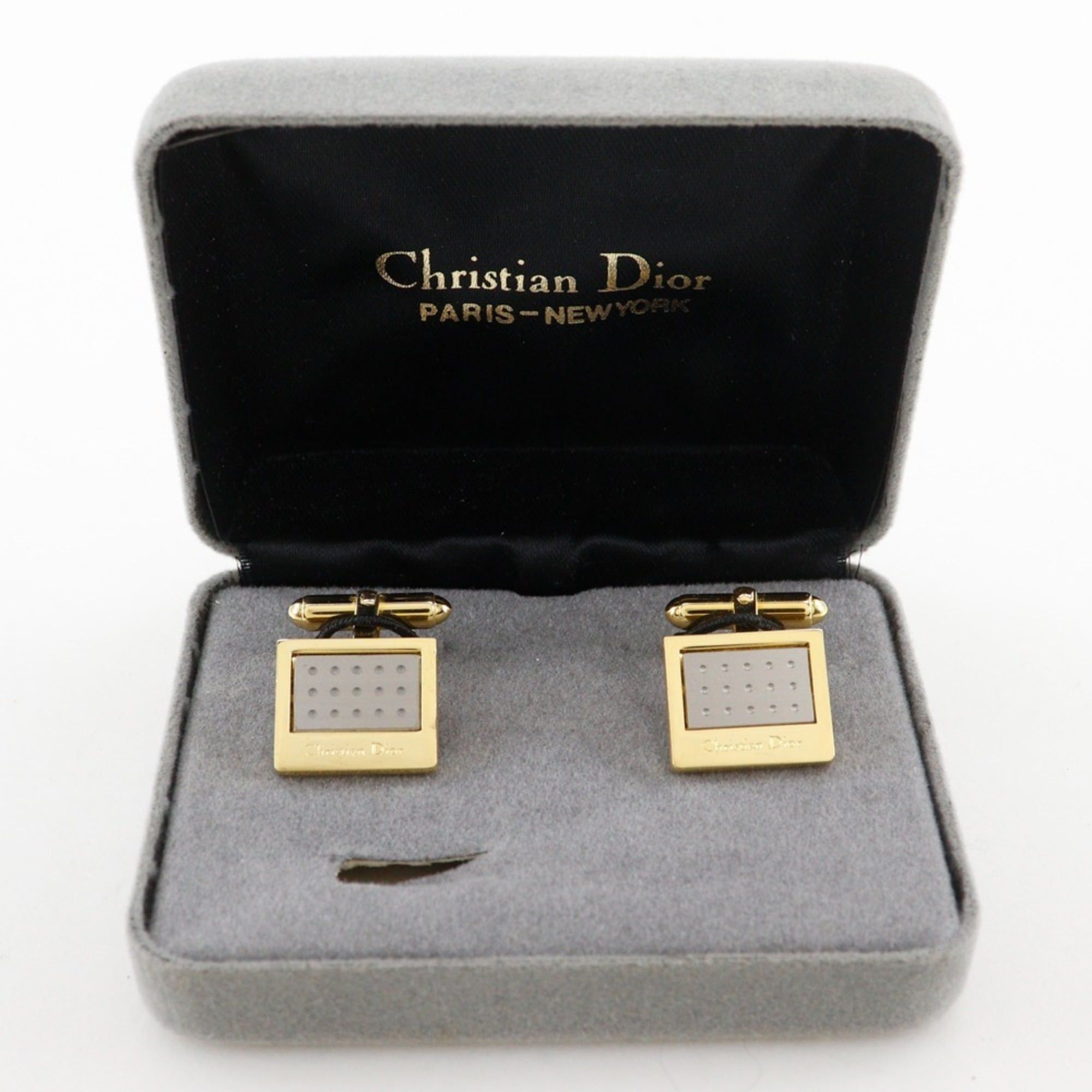 Dior Christian Dior logo cufflinks, gold plated, square shape, for men. Size ONE SIZE - 10 Thumbnail