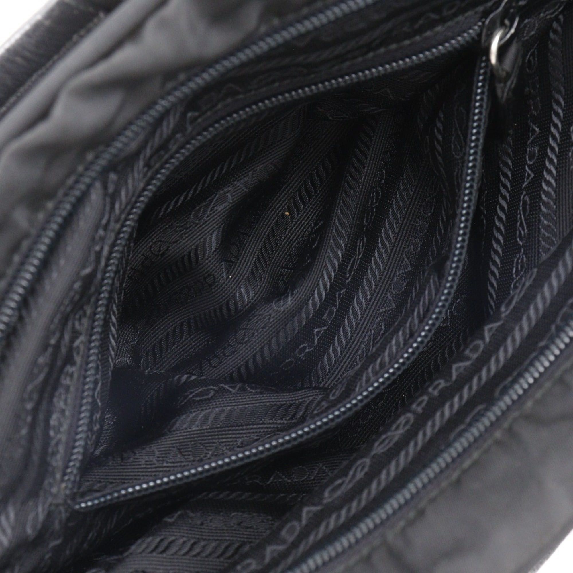 Prada Prada Mini Boston Handbag, Nylon, Black, A5 Size, Zipper, Women's Size ONE SIZE - 7 Thumbnail
