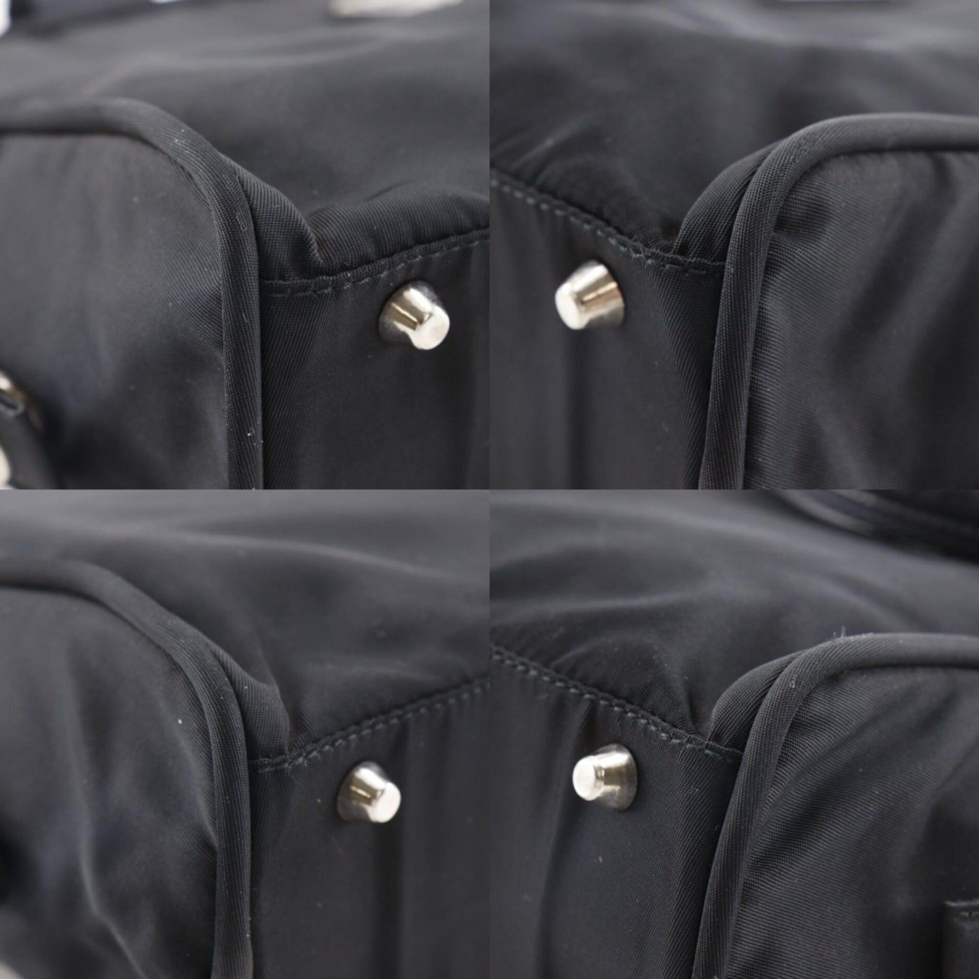 Prada Prada Mini Boston Handbag, Nylon, Black, A5 Size, Zipper, Women's Size ONE SIZE - 4 Thumbnail
