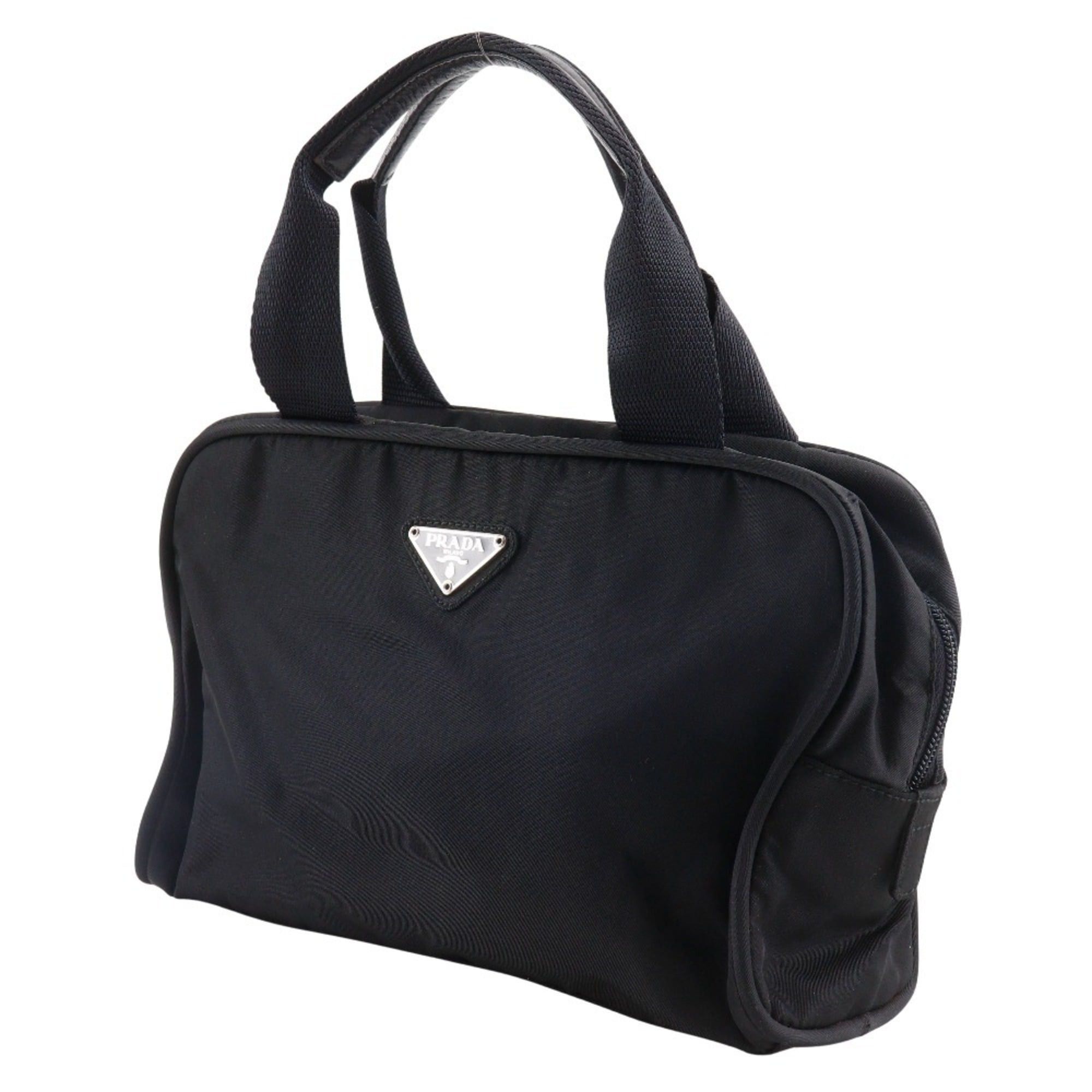 Prada Prada Mini Boston Handbag, Nylon, Black, A5 Size, Zipper, Women's Size ONE SIZE - 2 Thumbnail