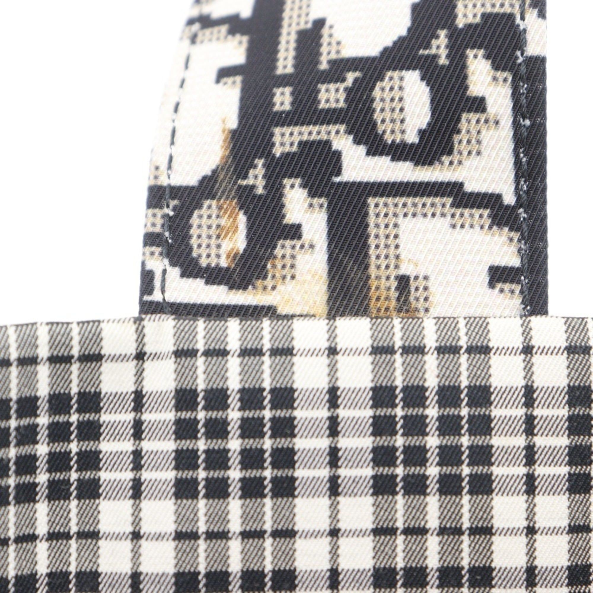 Dior Christian Dior Tote Bag Handbag Check 50-MA-0169 Cotton Black/White A4 Open for Women Size ONE SIZE - 11 Thumbnail