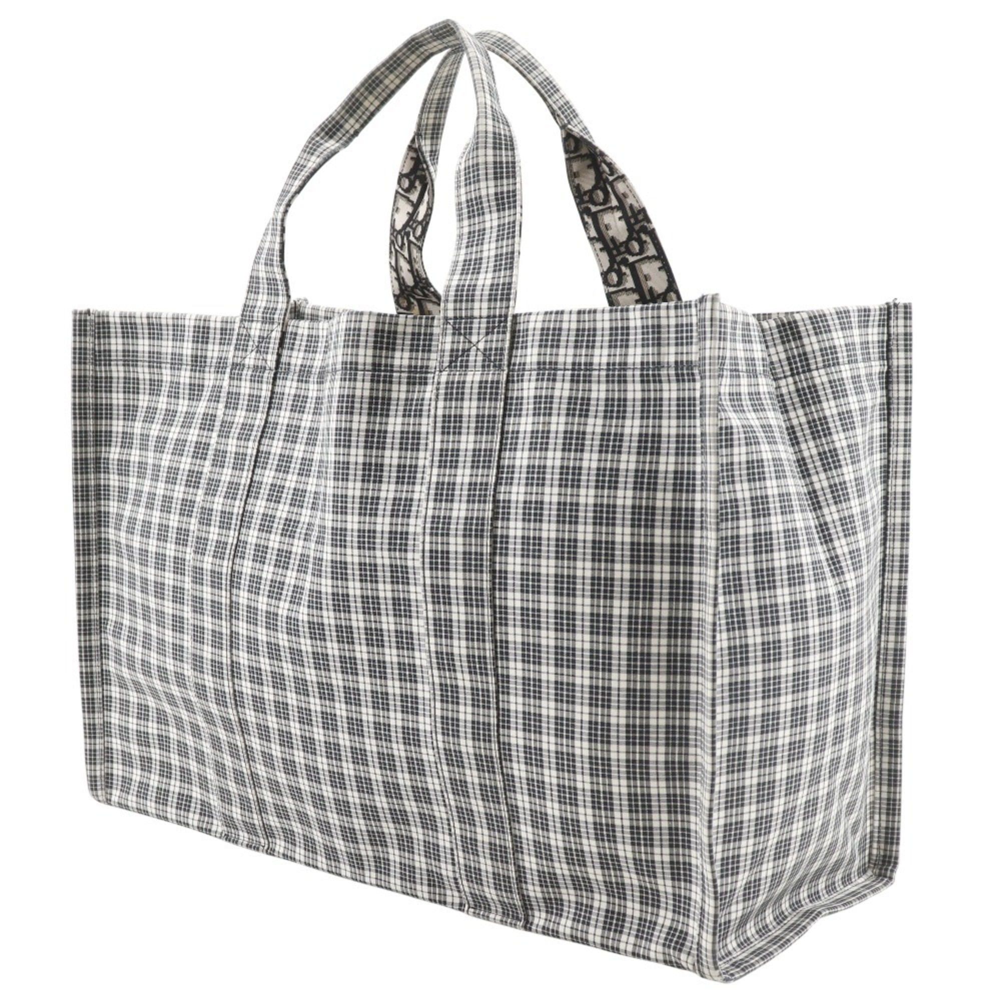 Dior Christian Dior Tote Bag Handbag Check 50-MA-0169 Cotton Black/White A4 Open for Women Size ONE SIZE - 2 Thumbnail