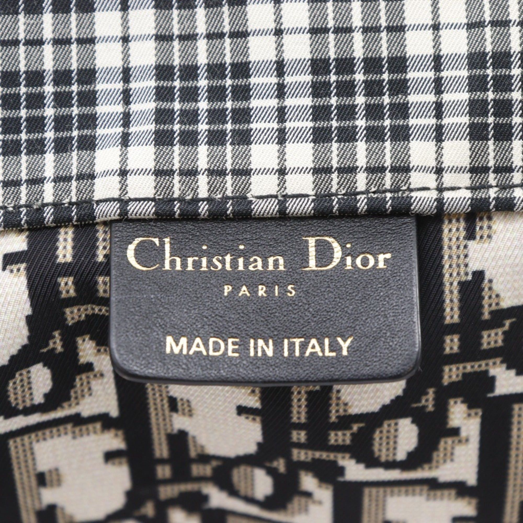 Dior Christian Dior Tote Bag Handbag Check 50-MA-0169 Cotton Black/White A4 Open for Women Size ONE SIZE - 17 Thumbnail