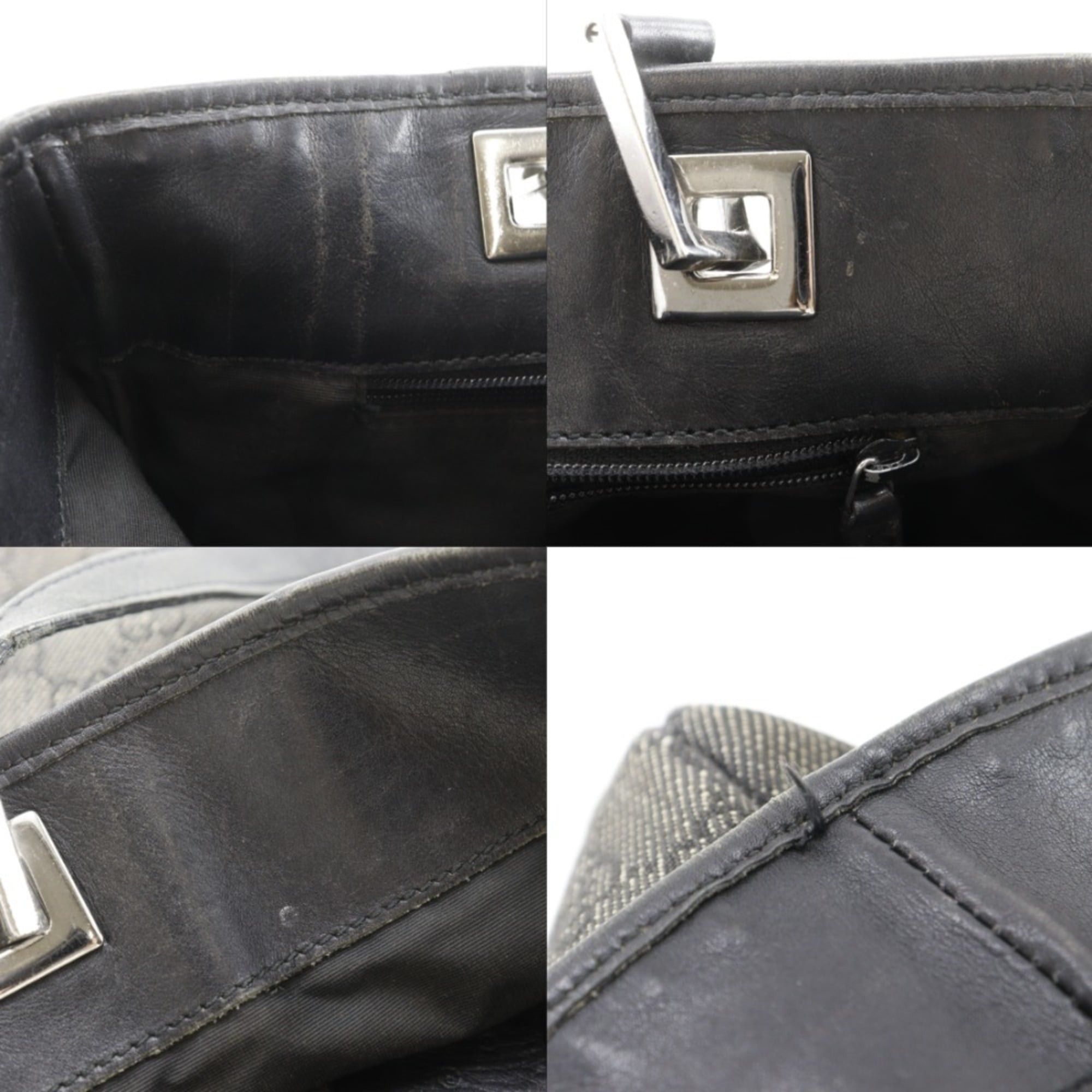 Gucci Gucci GG Denim Tote Bag 31244, Black Denim, A5 Size, Open, Women's Size ONE SIZE - 8 Thumbnail
