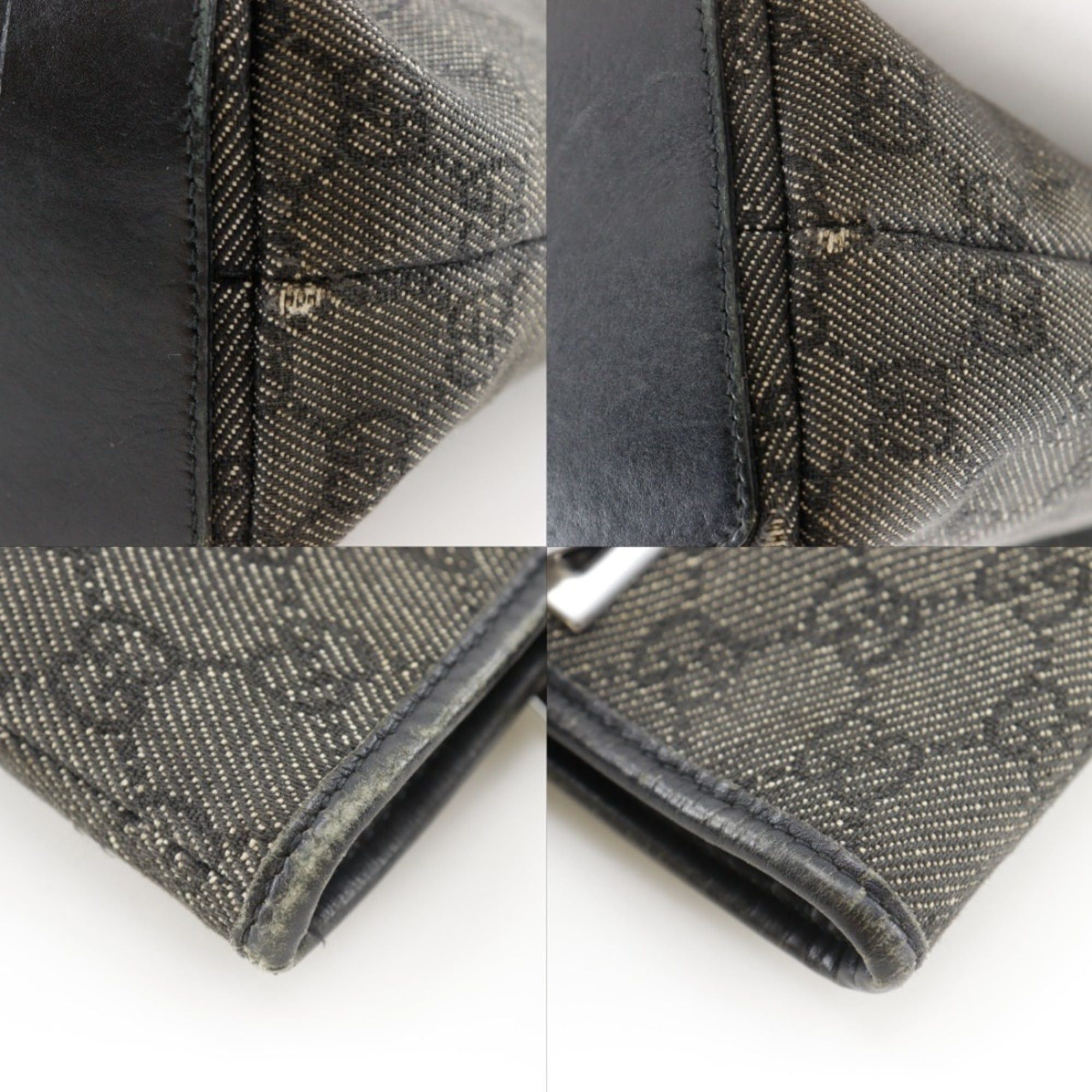 Gucci Gucci GG Denim Tote Bag 31244, Black Denim, A5 Size, Open, Women's Size ONE SIZE - 9 Thumbnail