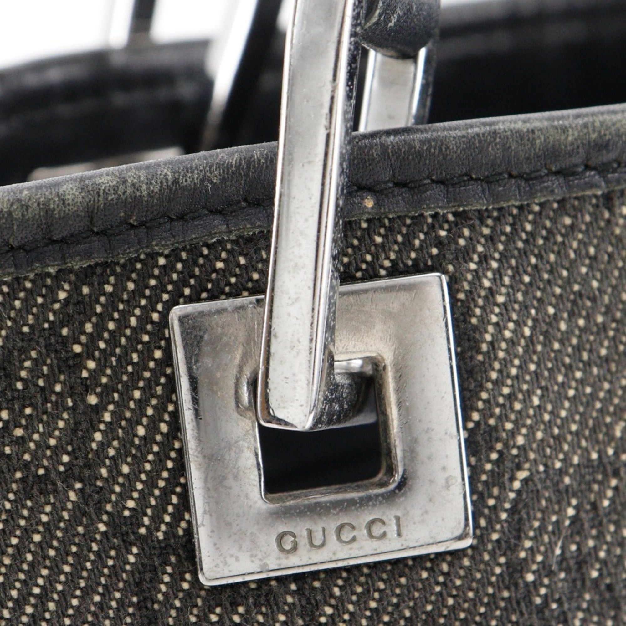 Gucci Gucci GG Denim Tote Bag 31244, Black Denim, A5 Size, Open, Women's Size ONE SIZE - 14 Thumbnail