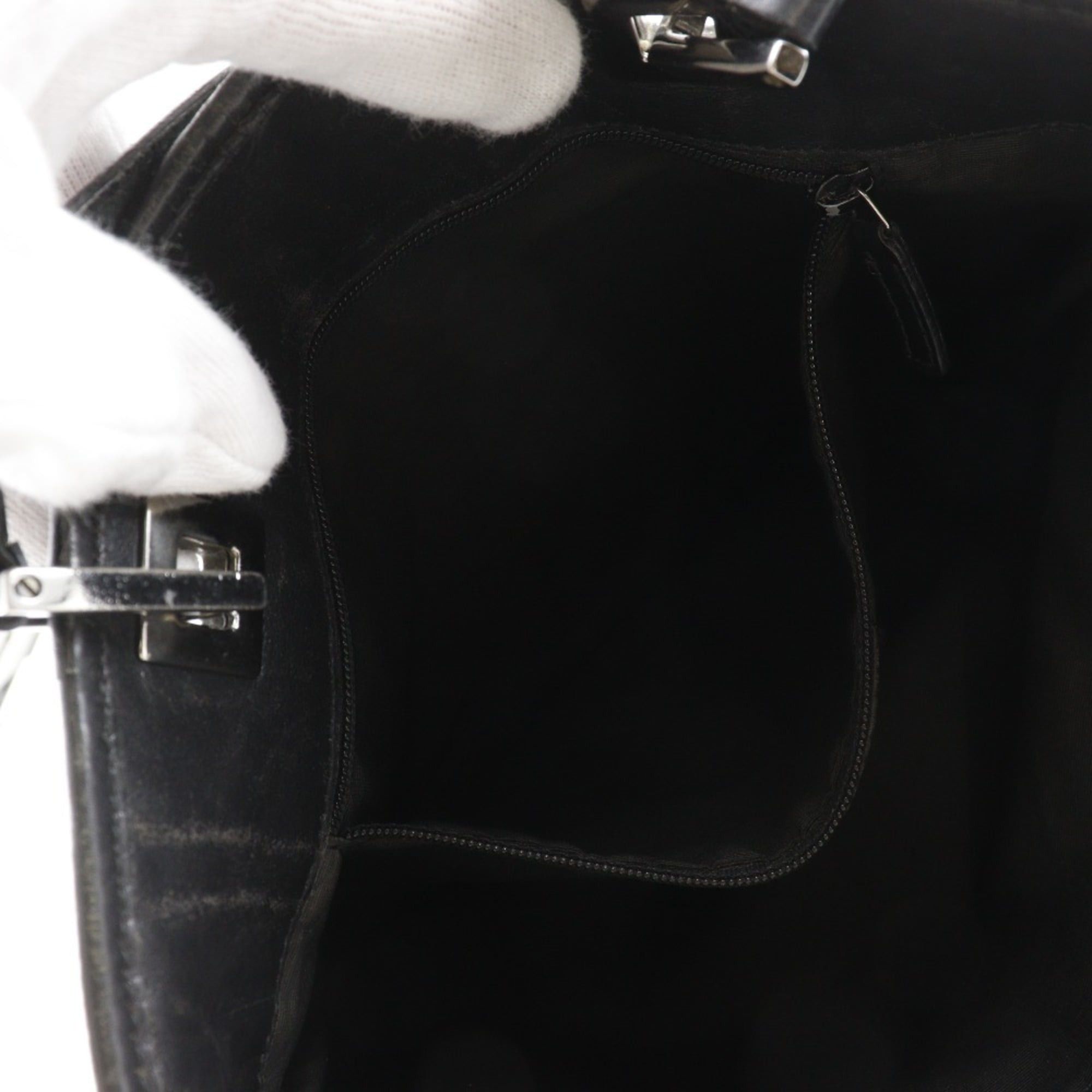 Gucci Gucci GG Denim Tote Bag 31244, Black Denim, A5 Size, Open, Women's Size ONE SIZE - 7 Thumbnail