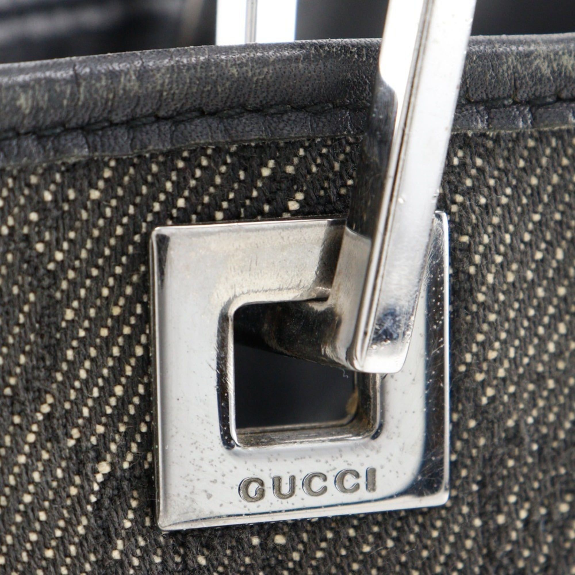 Gucci Gucci GG Denim Tote Bag 31244, Black Denim, A5 Size, Open, Women's Size ONE SIZE - 13 Thumbnail