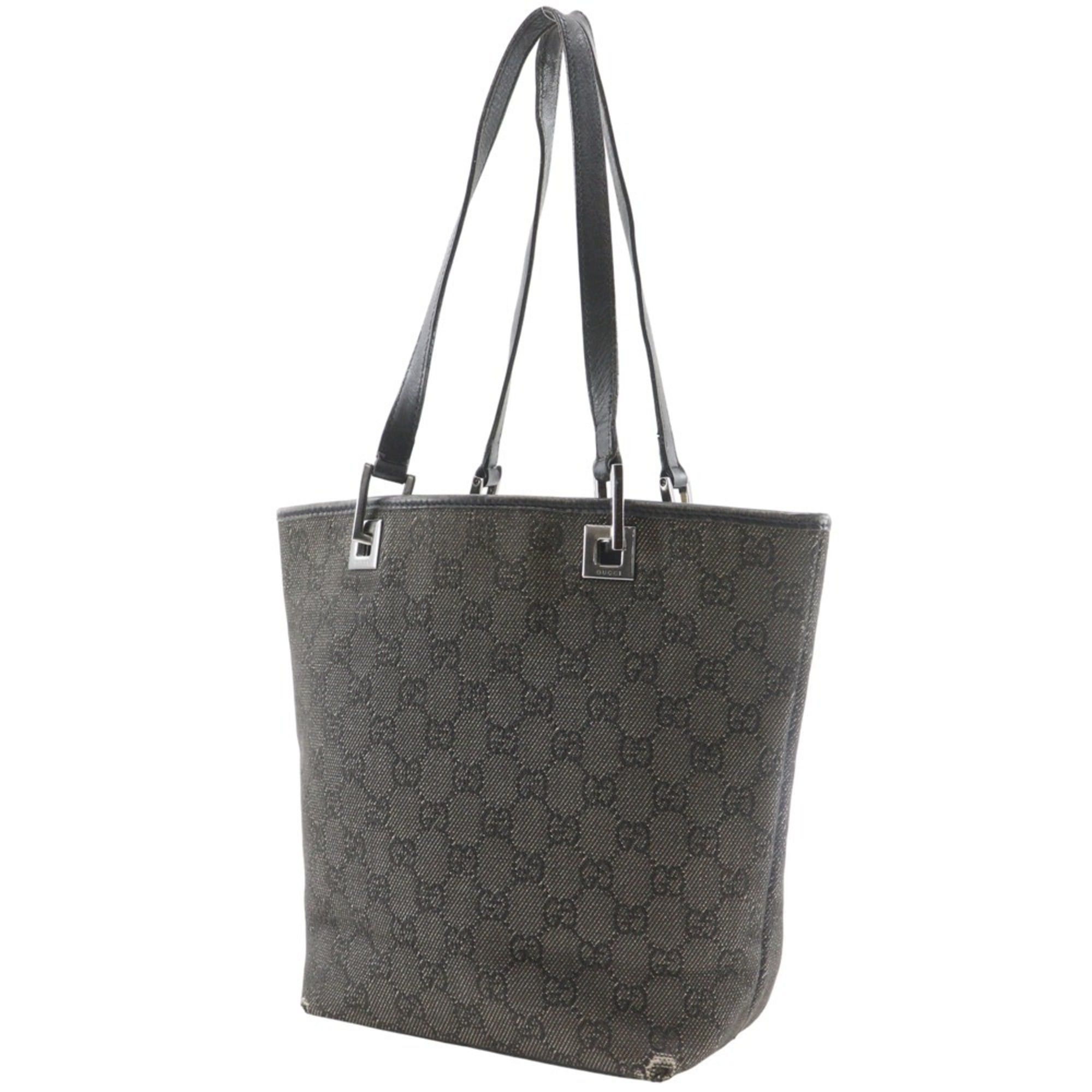 Gucci Gucci GG Denim Tote Bag 31244, Black Denim, A5 Size, Open, Women's Size ONE SIZE - 2 Thumbnail