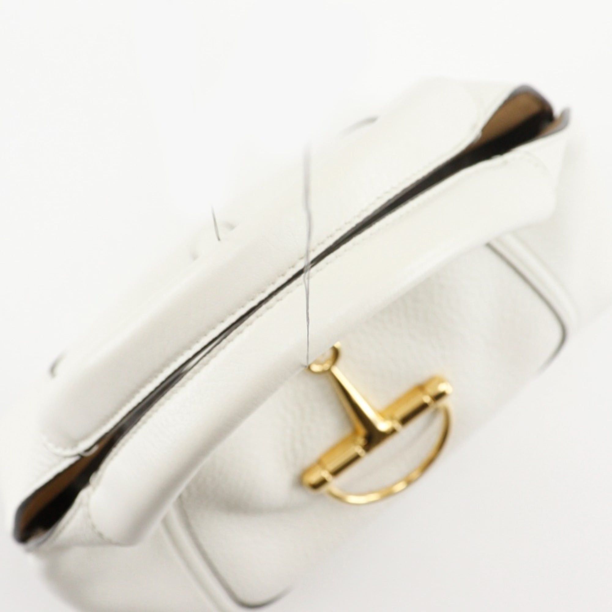 Gucci Gucci Soft Bit Small Handbag, Calfskin, White, A5 size, Magnetic closure, Women's. Size ONE SIZE - 4 Thumbnail