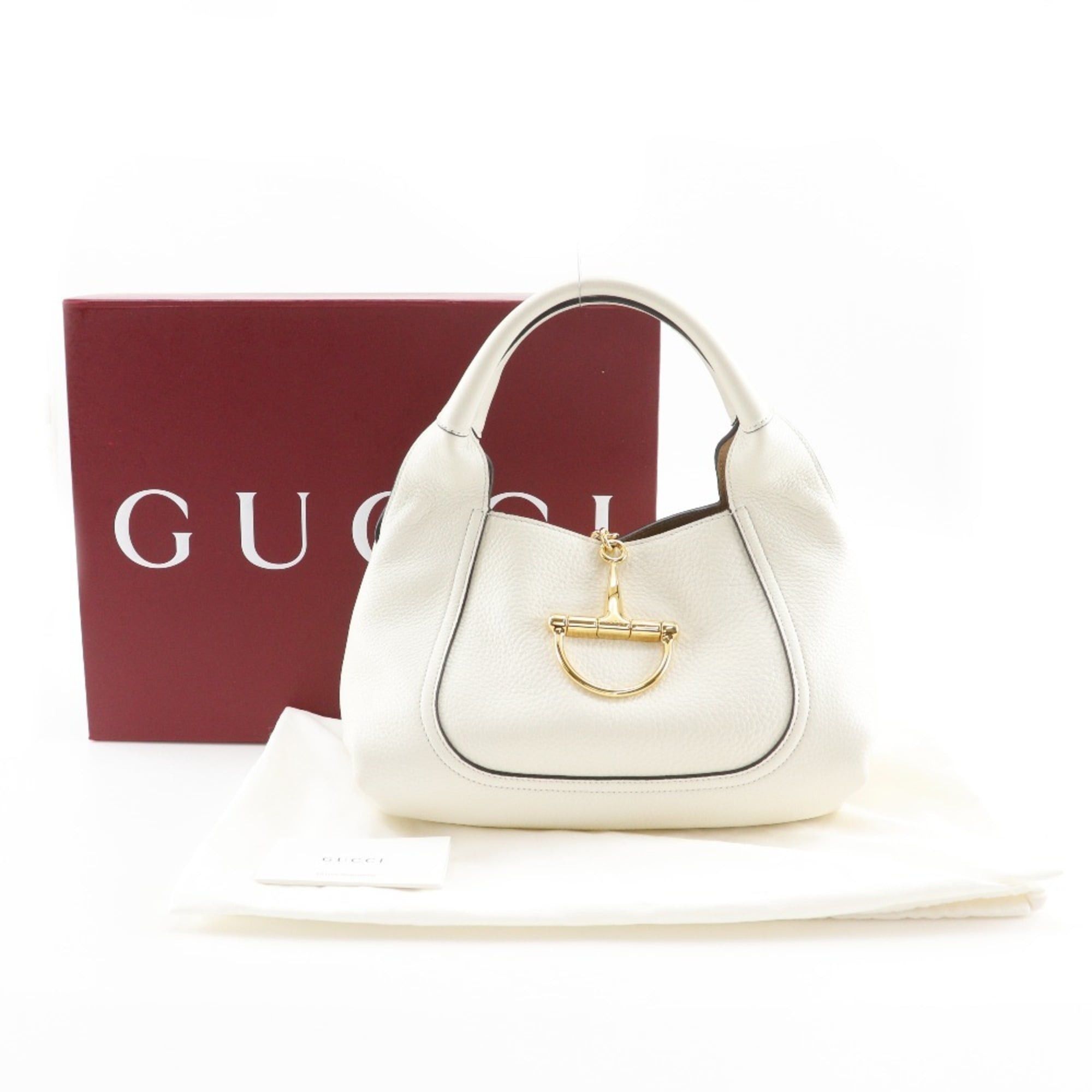Gucci Gucci Soft Bit Small Handbag, Calfskin, White, A5 size, Magnetic closure, Women's. Size ONE SIZE - 10 Thumbnail