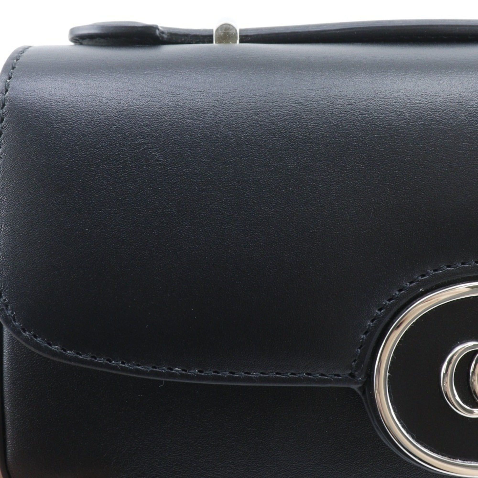 Gucci Gucci Petit GG Shoulder Bag, Double G, 2-Way, 739722, Leather, Black, Flap, GG, Women's Size ONE SIZE - 9 Thumbnail