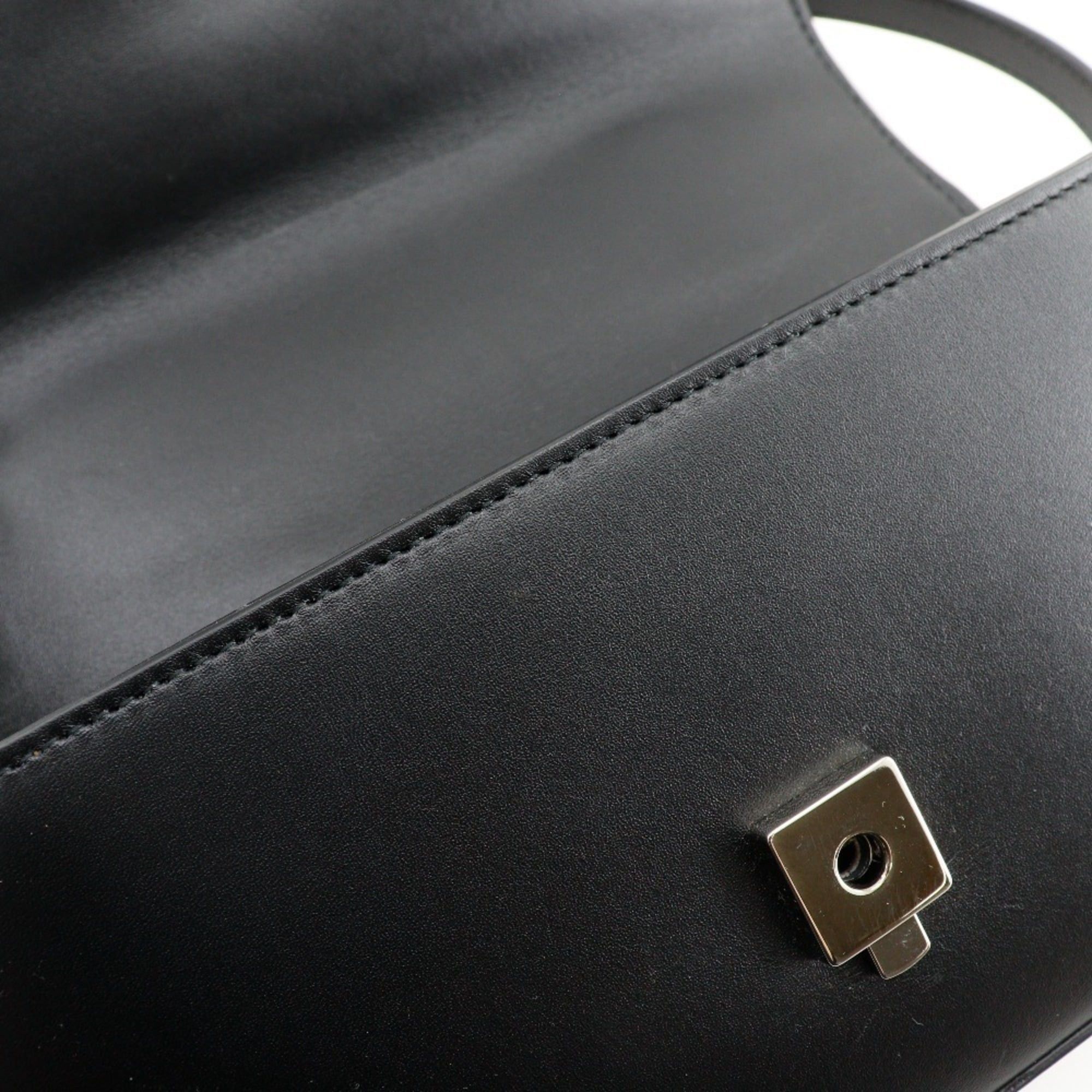 Gucci Gucci Petit GG Shoulder Bag, Double G, 2-Way, 739722, Leather, Black, Flap, GG, Women's Size ONE SIZE - 12 Thumbnail