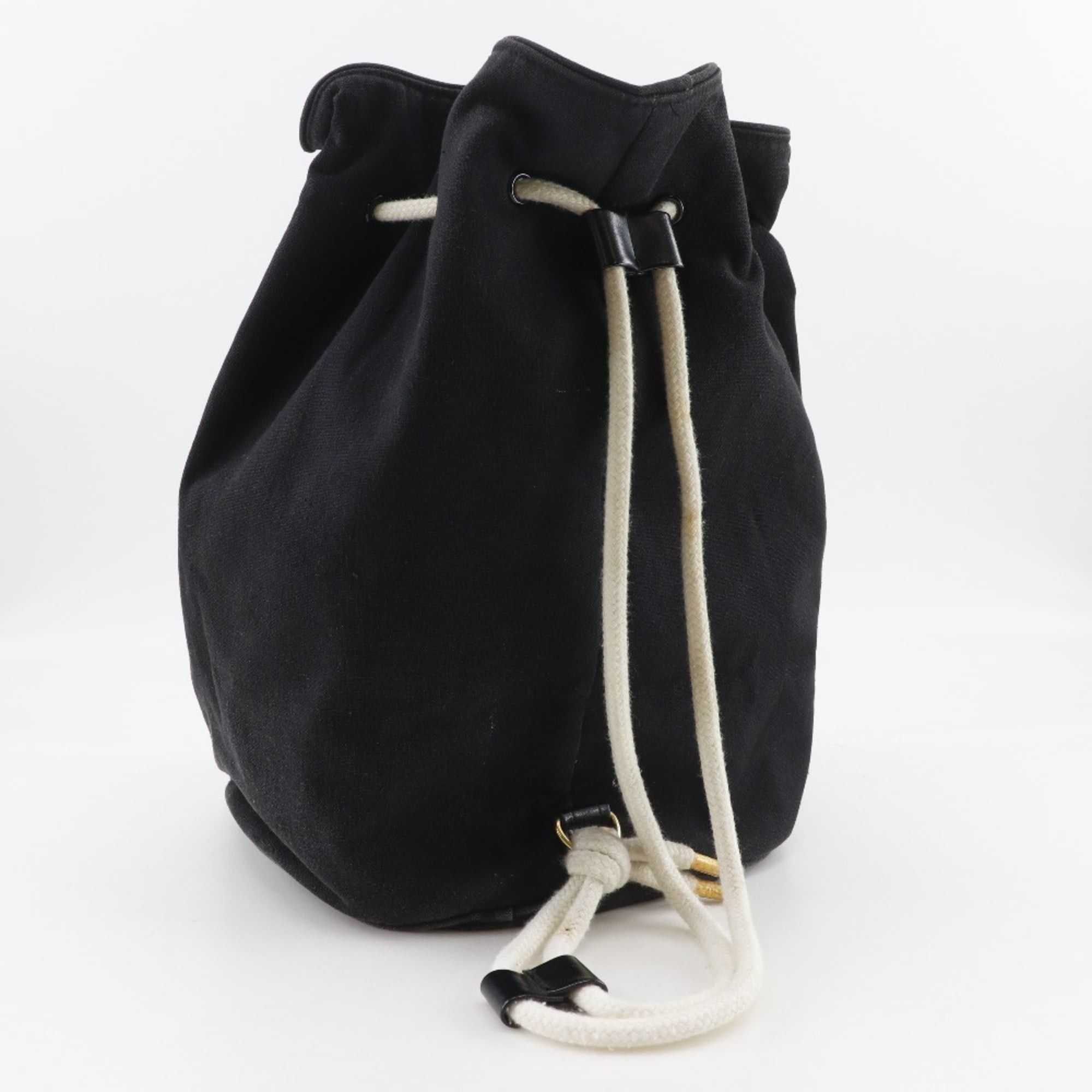 Chanel Chanel Pool Bag Shoulder Logo Cotton Black A5 Women's Size ONE SIZE - 3 Thumbnail