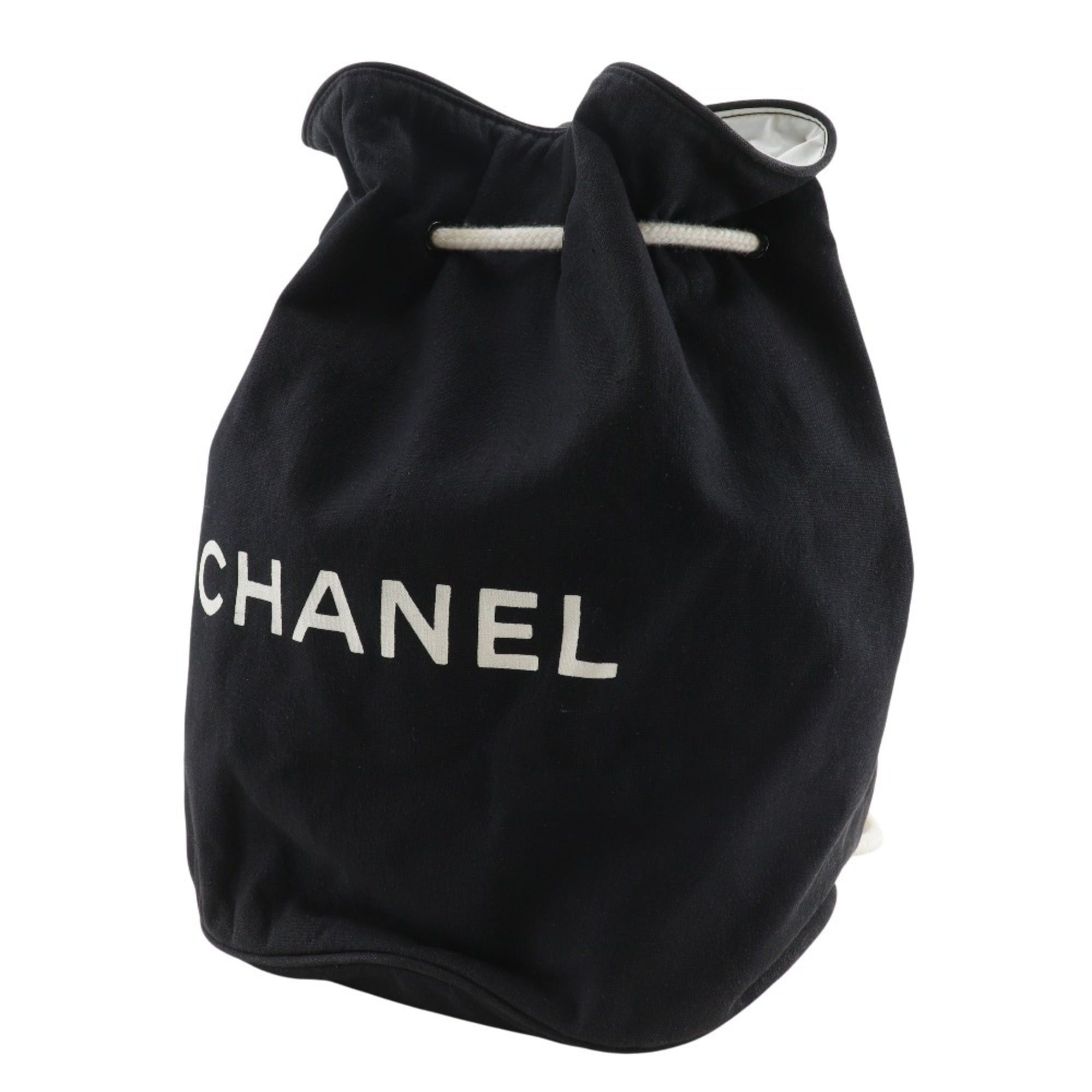 Chanel Chanel Pool Bag Shoulder Logo Cotton Black A5 Women's Size ONE SIZE - 2 Thumbnail