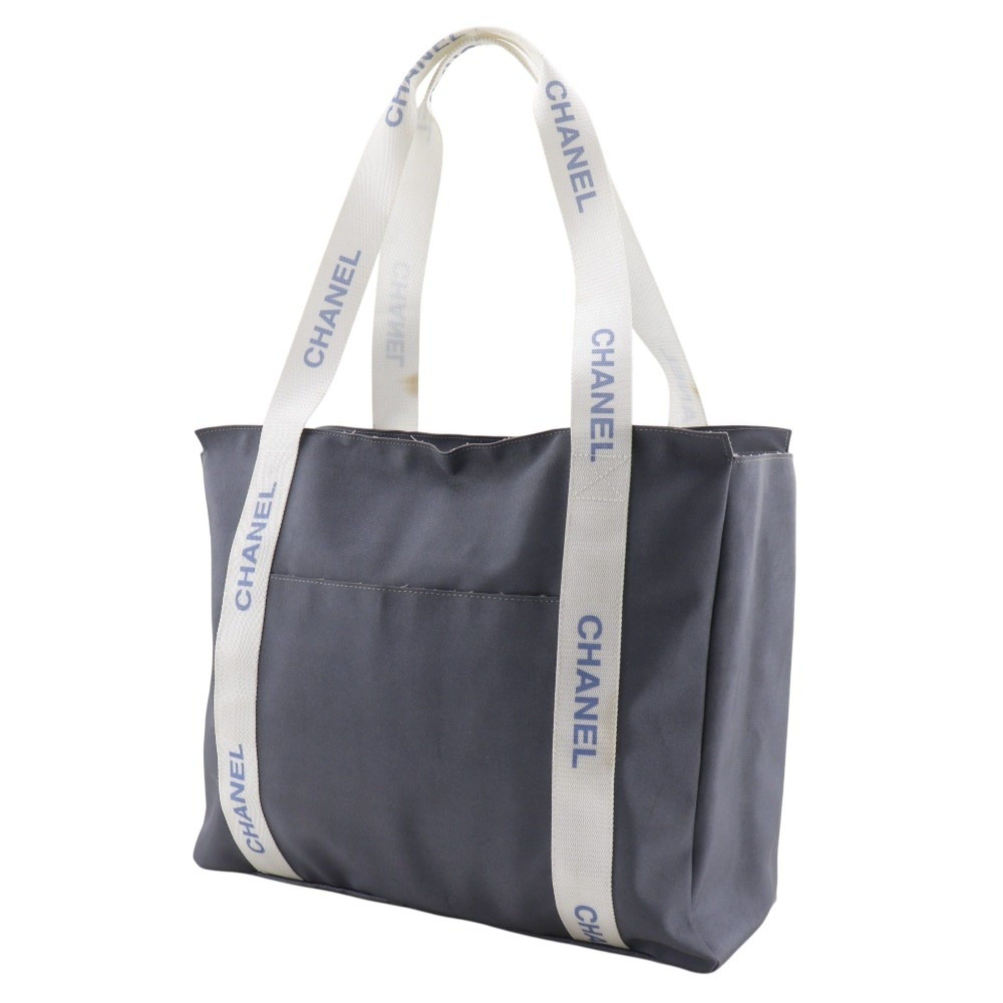 Chanel Chanel Sports Line Tote Bag Logo Nylon Gray A4 Zipper Women's Size ONE SIZE - 2 Thumbnail