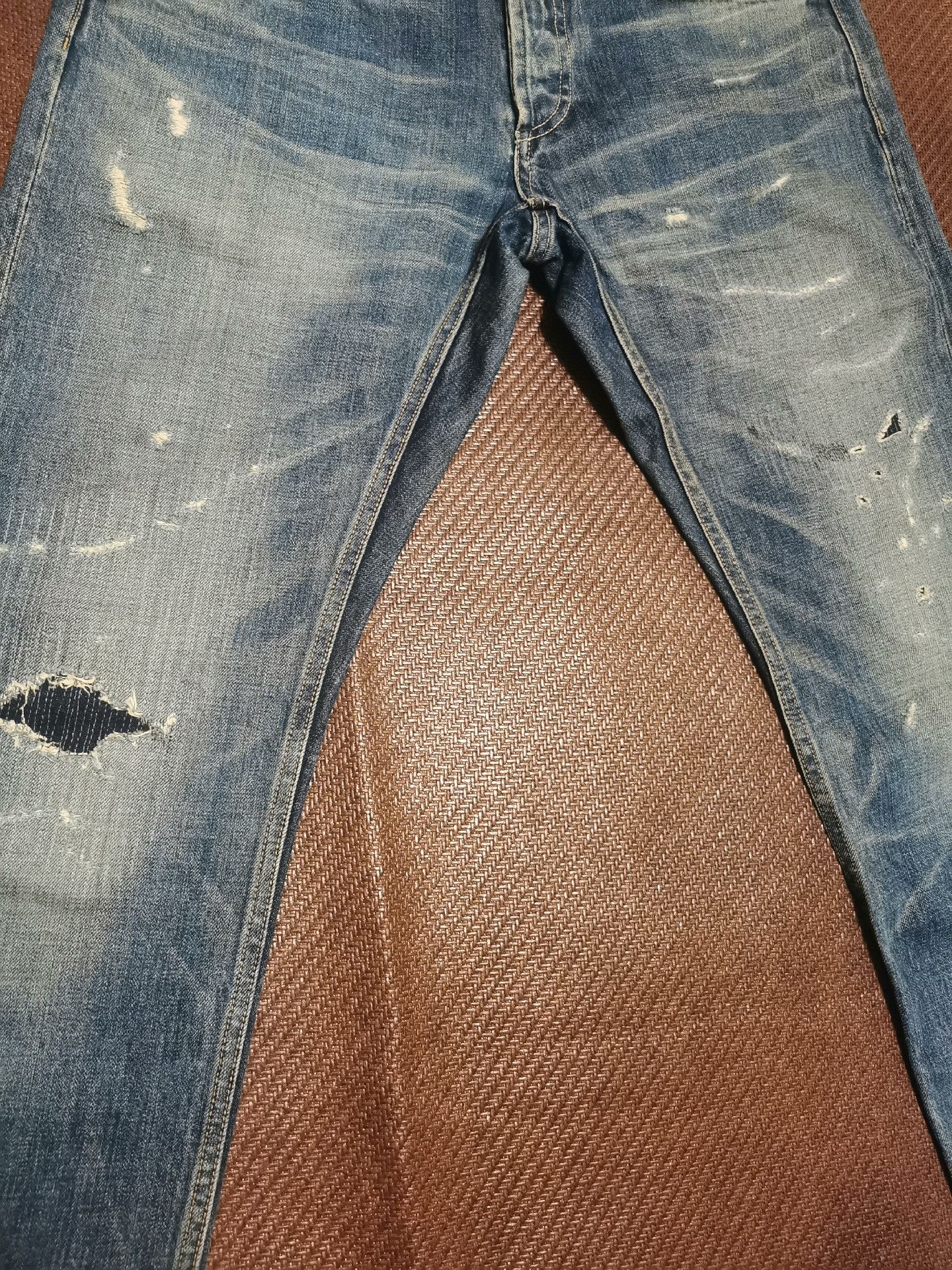 DENHAM Denham Japan Artisan Blue Distressed Jeans Size US 31 - 2 Thumbnail