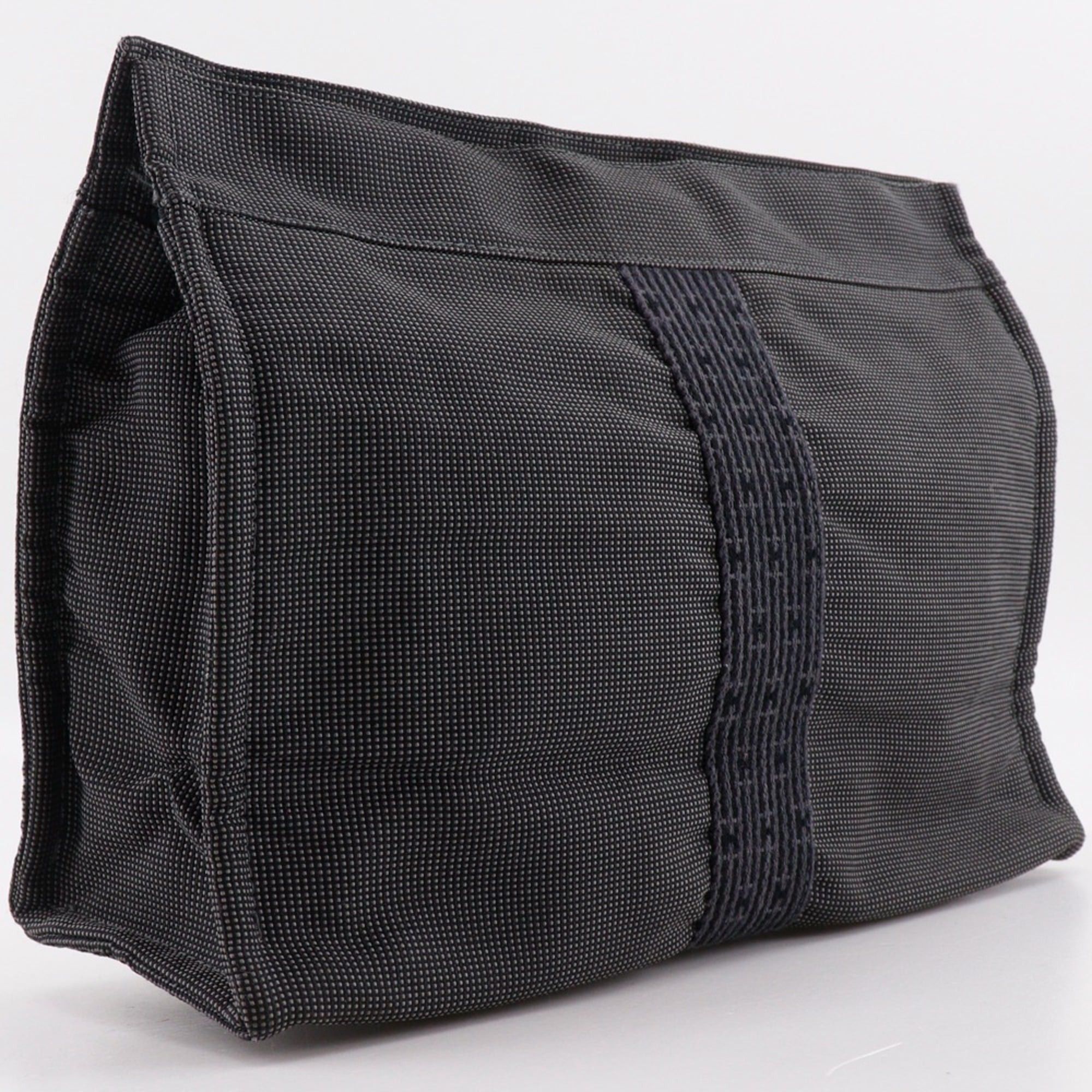 Hermes Hermes Herline Pouch MM - Pouch, Clutch Bag, Nylon Canvas, Gray, Zipper Closure, Unisex Size ONE SIZE - 3 Thumbnail