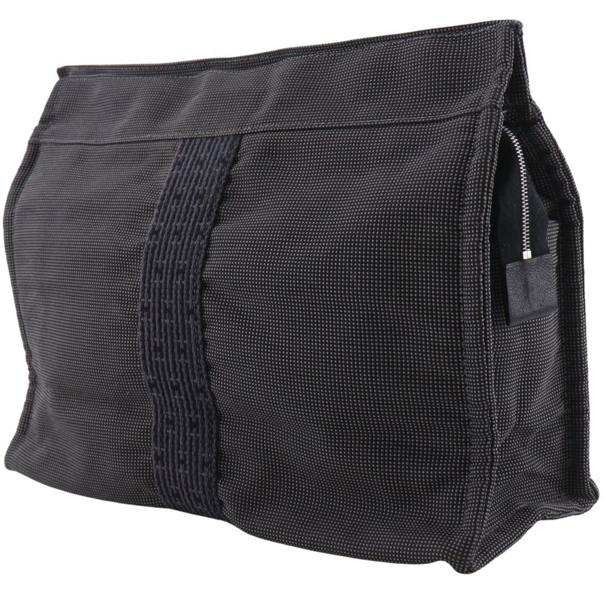 Hermes Hermes Herline Pouch MM - Pouch, Clutch Bag, Nylon Canvas, Gray, Zipper Closure, Unisex Size ONE SIZE - 2 Thumbnail