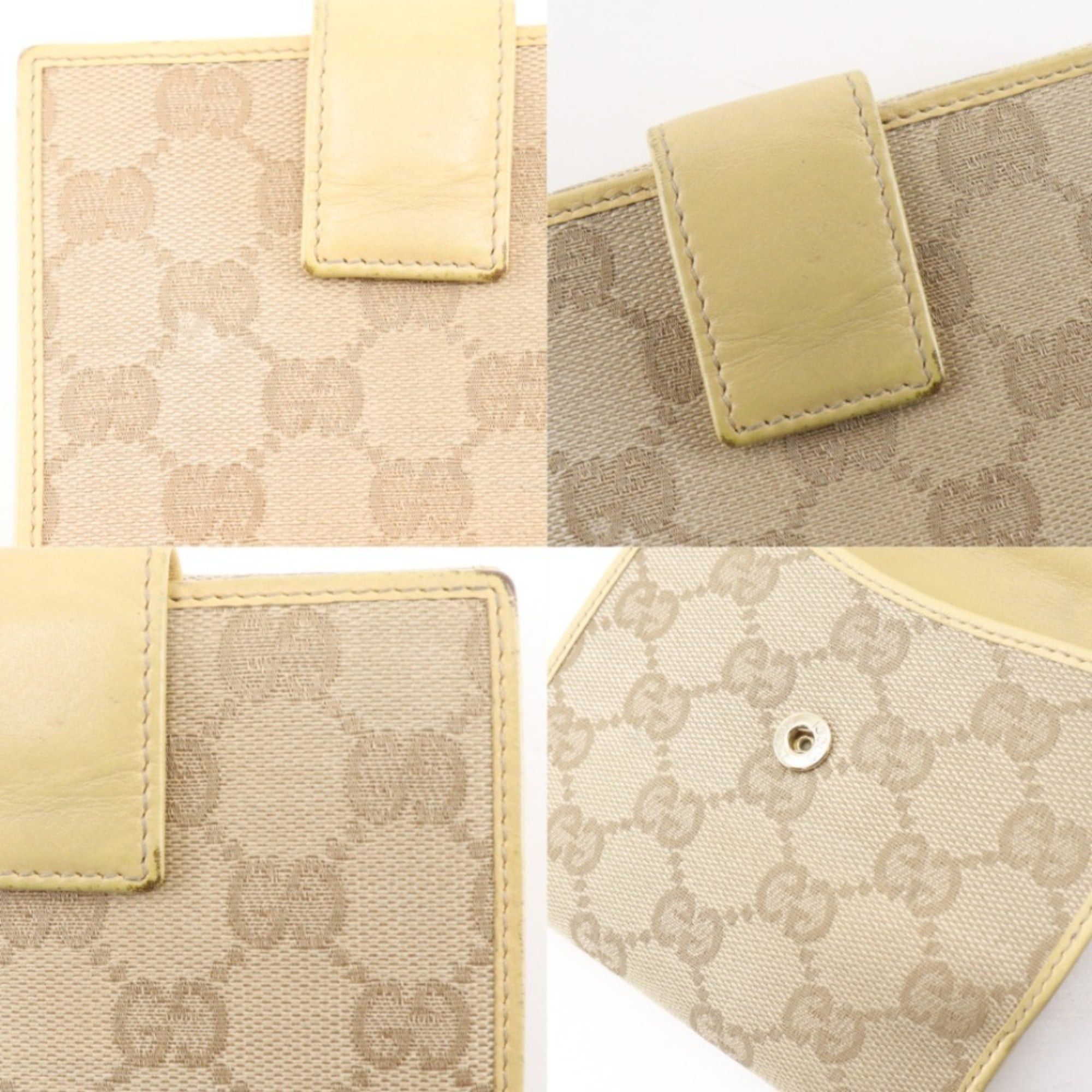 Gucci Gucci Bi-fold Wallet 112664 GG Canvas Beige Snap Button Women's Size ONE SIZE - 11 Thumbnail