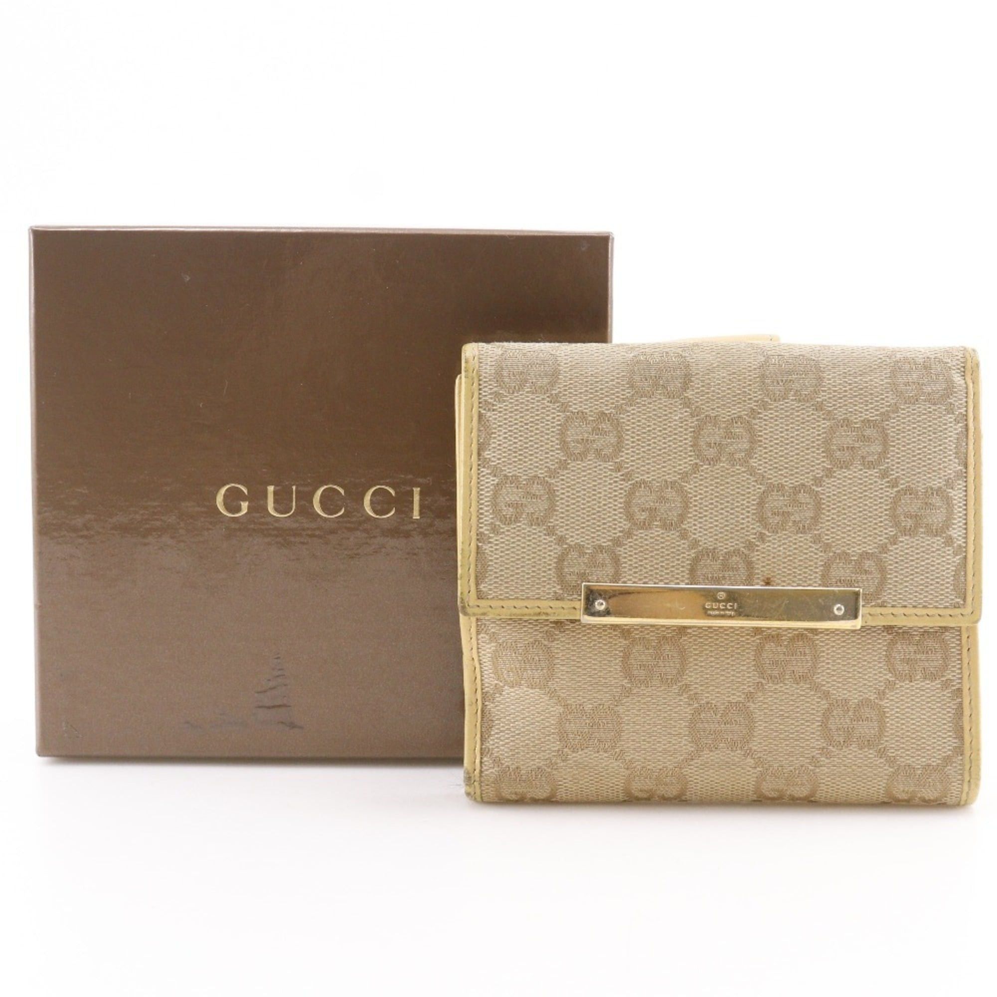 Gucci Gucci Bi-fold Wallet 112664 GG Canvas Beige Snap Button Women's Size ONE SIZE - 20 Thumbnail