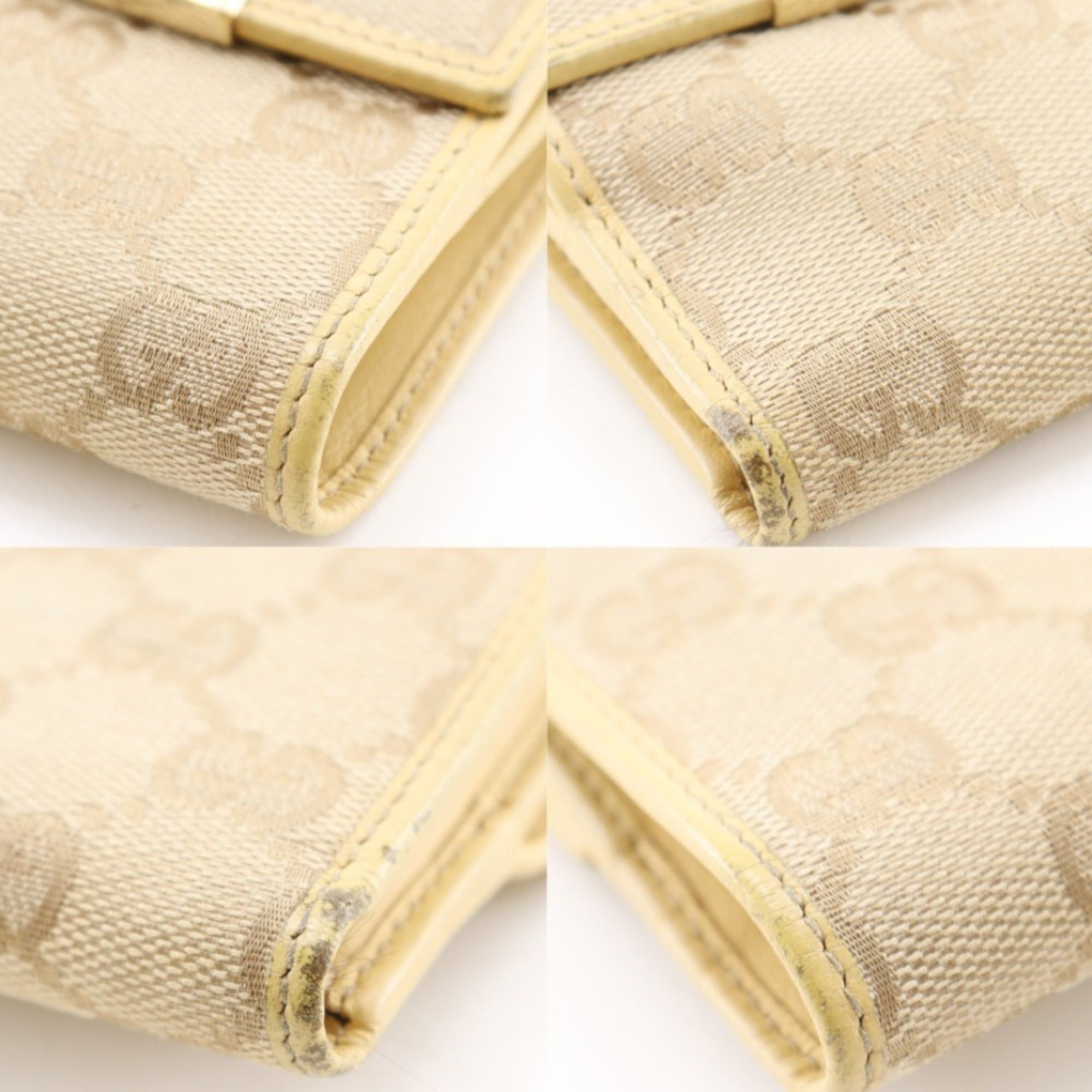 Gucci Gucci Bi-fold Wallet 112664 GG Canvas Beige Snap Button Women's Size ONE SIZE - 4 Thumbnail