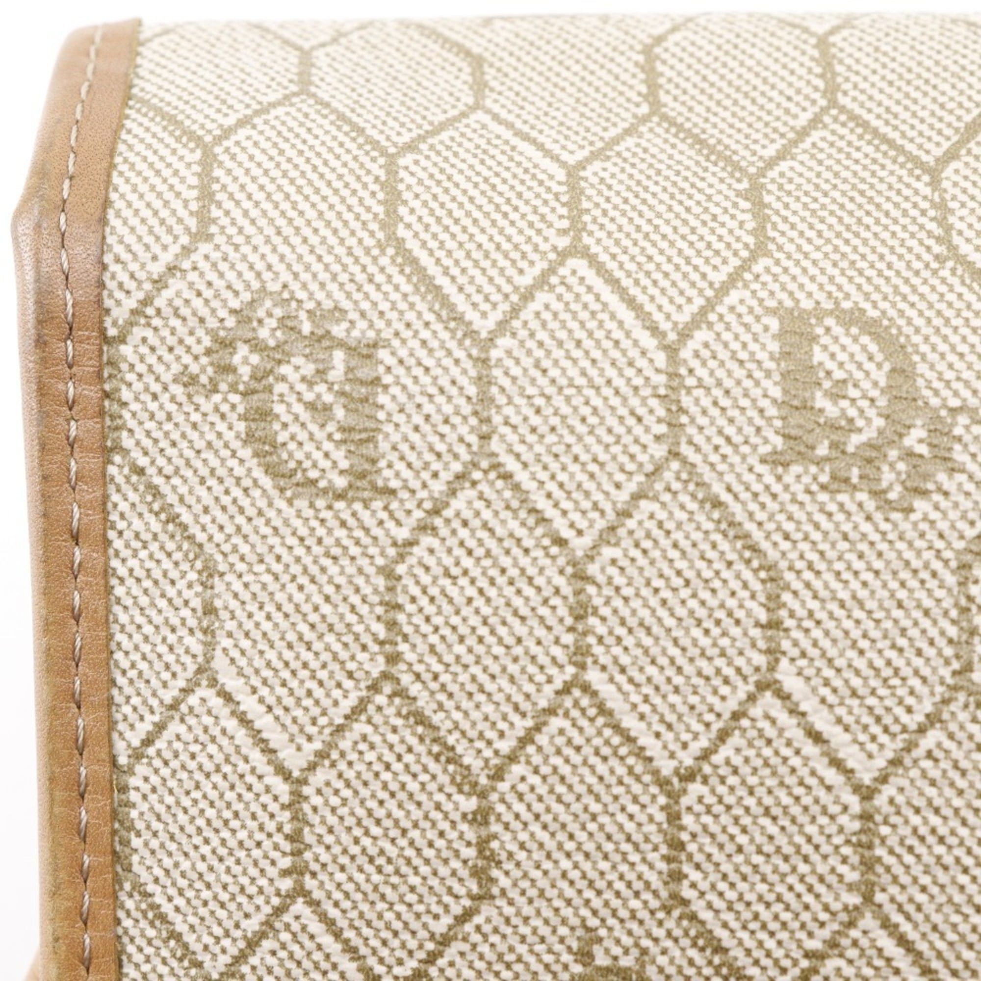 Dior Christian Dior Honeycomb Pattern Shoulder Bag, Vintage PVC, Beige, Magnetic Closure, Women's. Size ONE SIZE - 12 Thumbnail