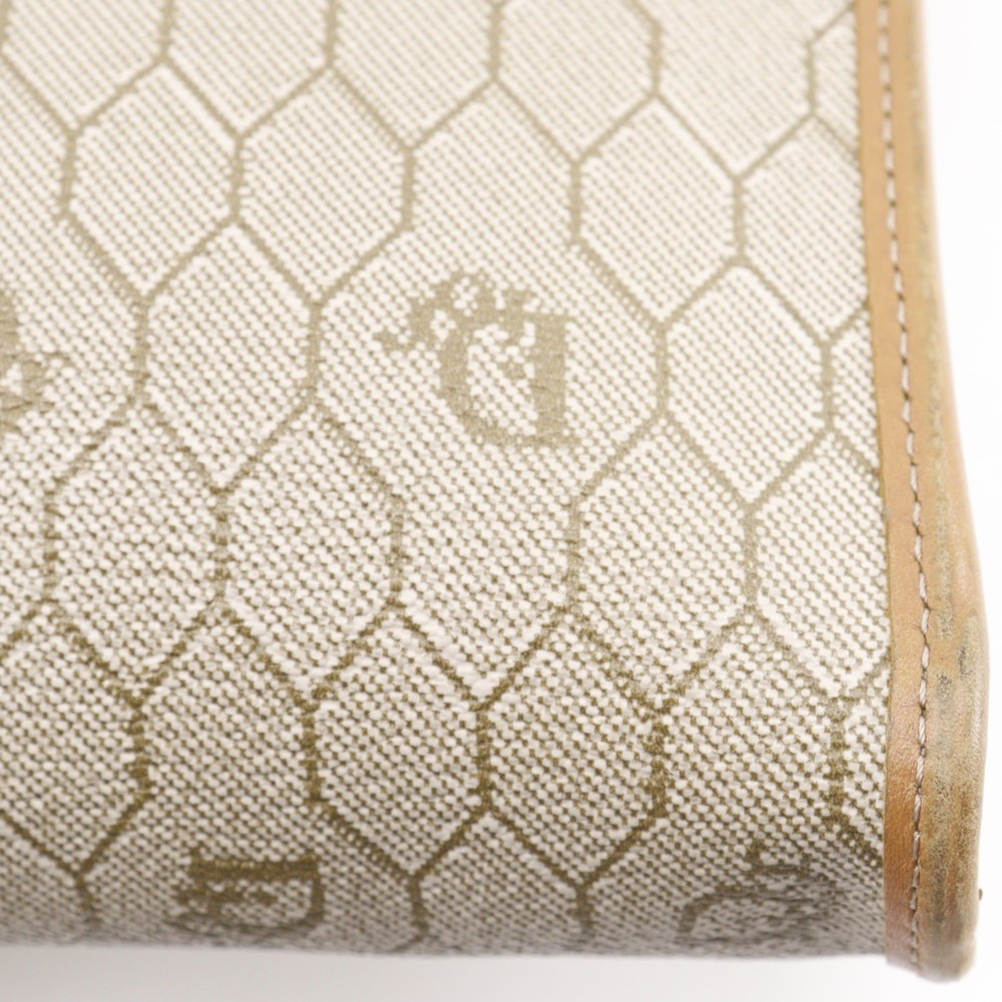 Dior Christian Dior Honeycomb Pattern Shoulder Bag, Vintage PVC, Beige, Magnetic Closure, Women's. Size ONE SIZE - 9 Thumbnail