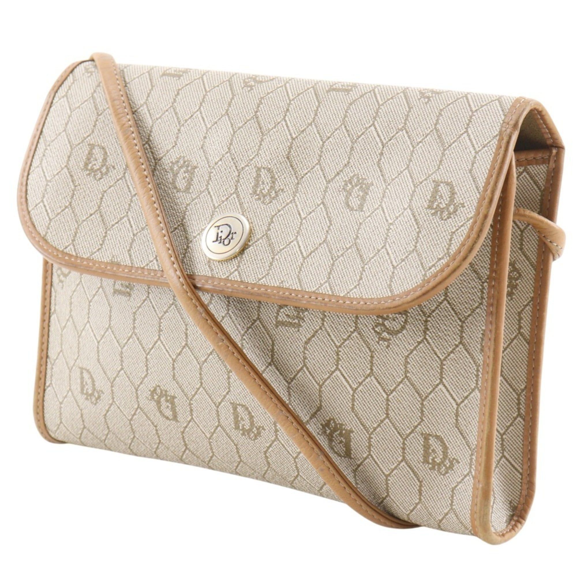 Dior Christian Dior Honeycomb Pattern Shoulder Bag, Vintage PVC, Beige, Magnetic Closure, Women's. Size ONE SIZE - 2 Thumbnail