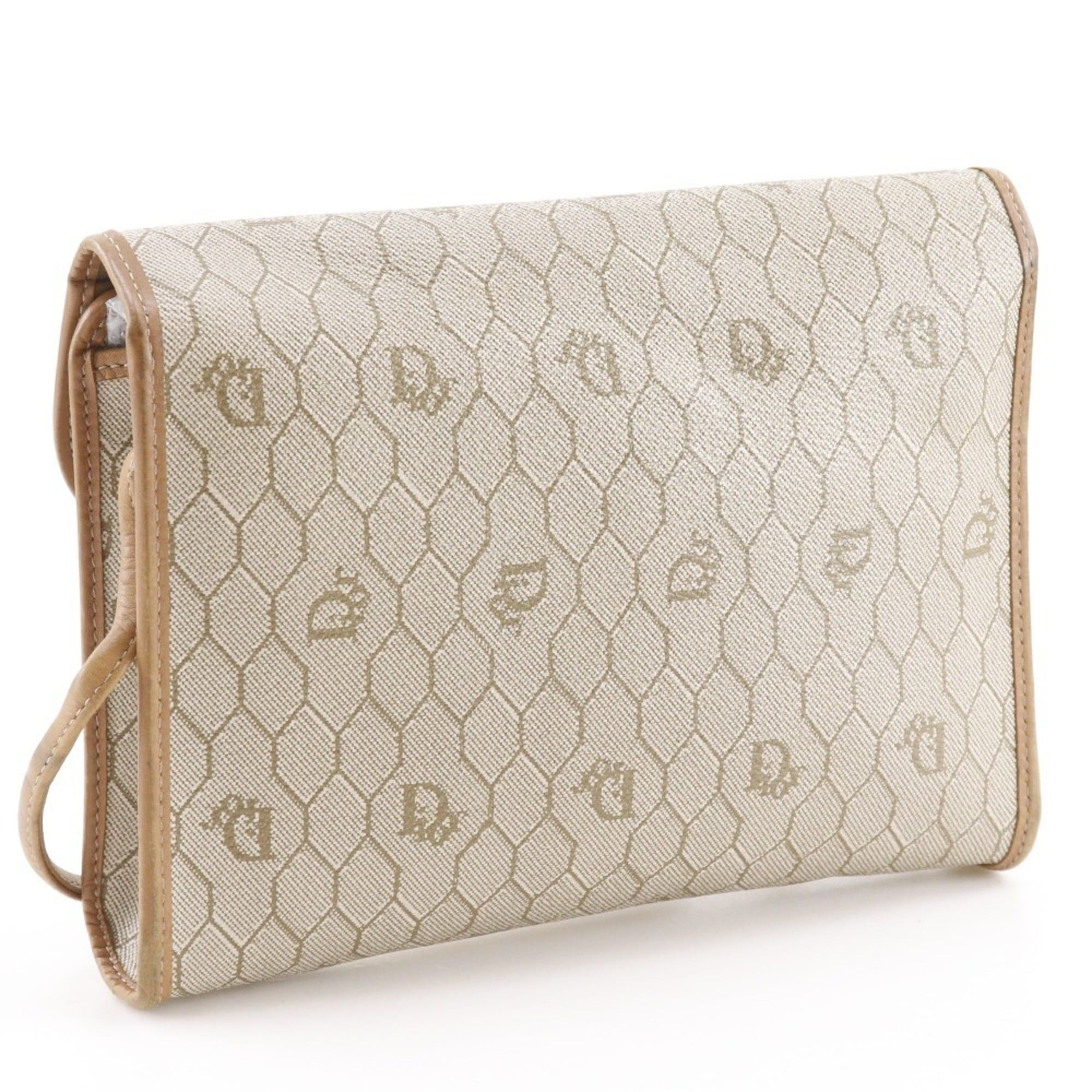 Dior Christian Dior Honeycomb Pattern Shoulder Bag, Vintage PVC, Beige, Magnetic Closure, Women's. Size ONE SIZE - 3 Thumbnail
