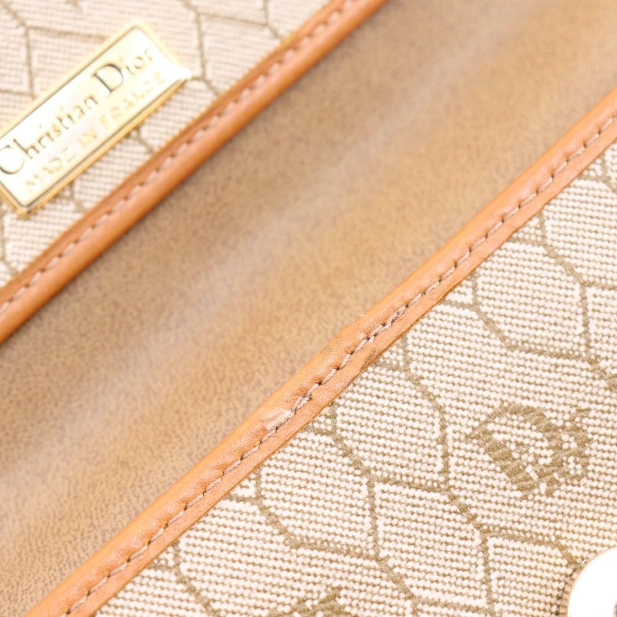 Dior Christian Dior Honeycomb Pattern Shoulder Bag, Vintage PVC, Beige, Magnetic Closure, Women's. Size ONE SIZE - 16 Thumbnail