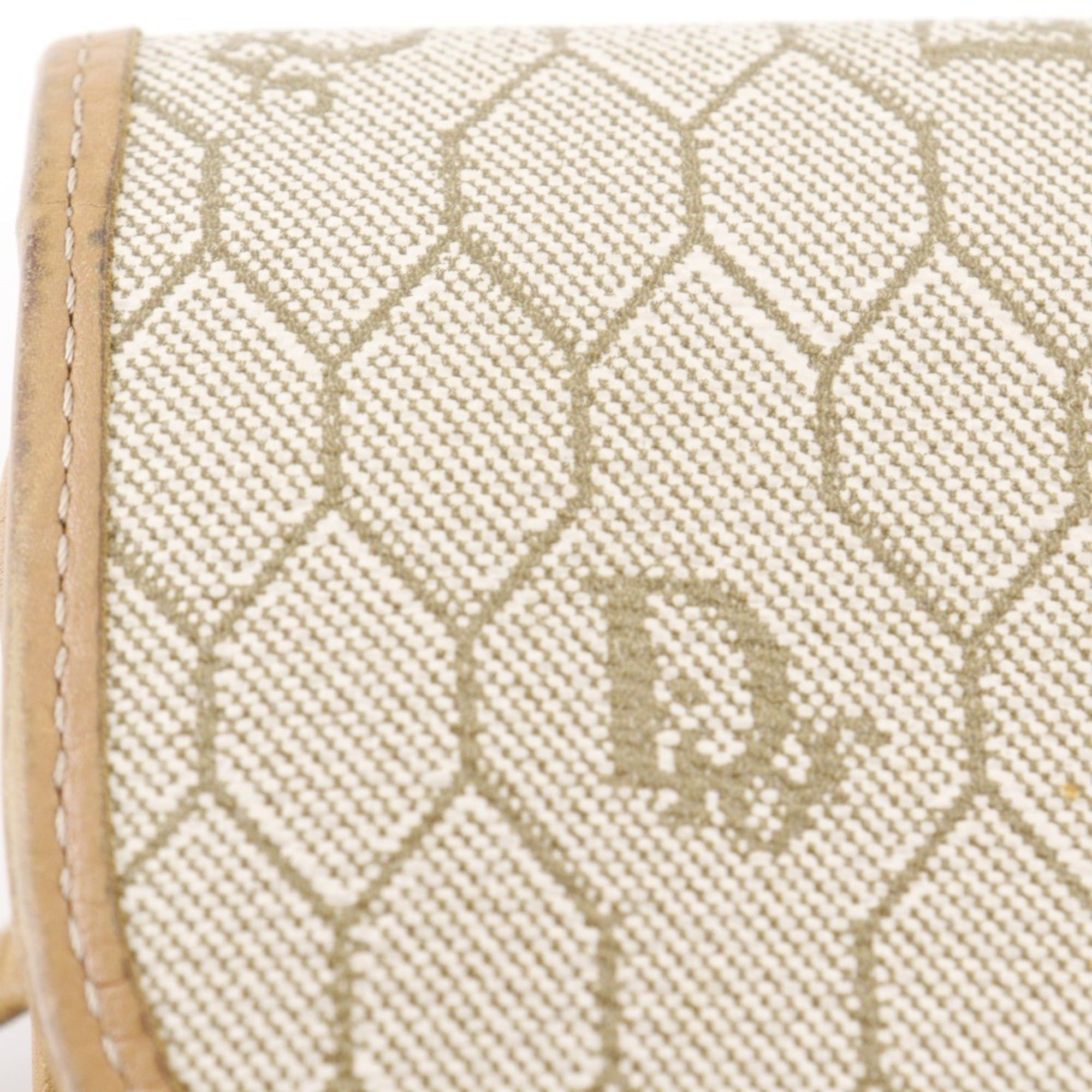 Dior Christian Dior Honeycomb Pattern Shoulder Bag, Vintage PVC, Beige, Magnetic Closure, Women's. Size ONE SIZE - 14 Thumbnail